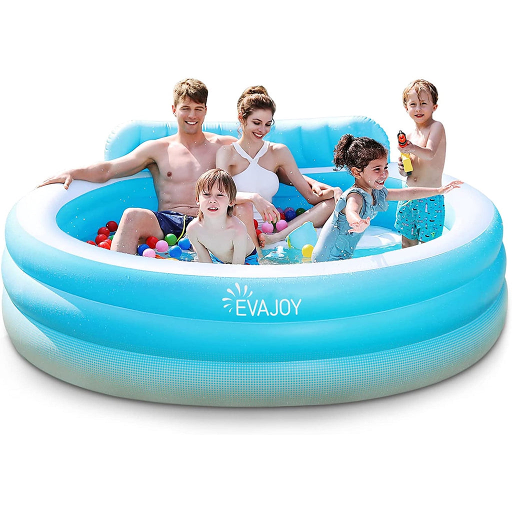 Sable Inflatable Pool, 95 x 75 x 40in Rectangular Swimming Pool for Toddlers, Kids, Family, Above Ground, Backyard, Outdoor