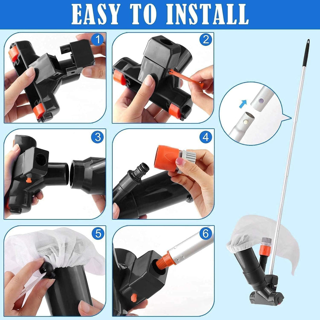 Handheld Pool Vacuum for Above Ground Pools, Spas, Hot Tubs, Jacuzzis, Fountains, Featuring Easy Assembly, No Electricity Required, And Multiple Pool Applications