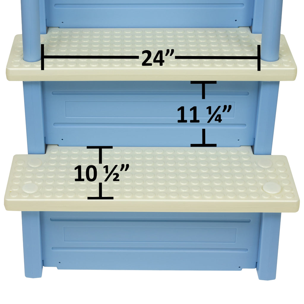 Aqua Select White Outside Flip-up Safety Ladder for Above Ground Pools 48-54H