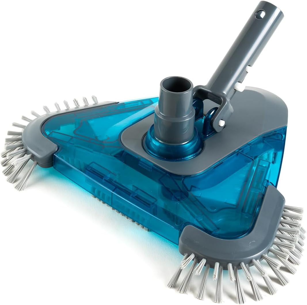 XtremepowerUS Weighted Triangle Pool Vacuum Head with Side Brushes, Universal Hose Adapter, Fits 1.25” & 1.5” Hoses, Pole Not Included