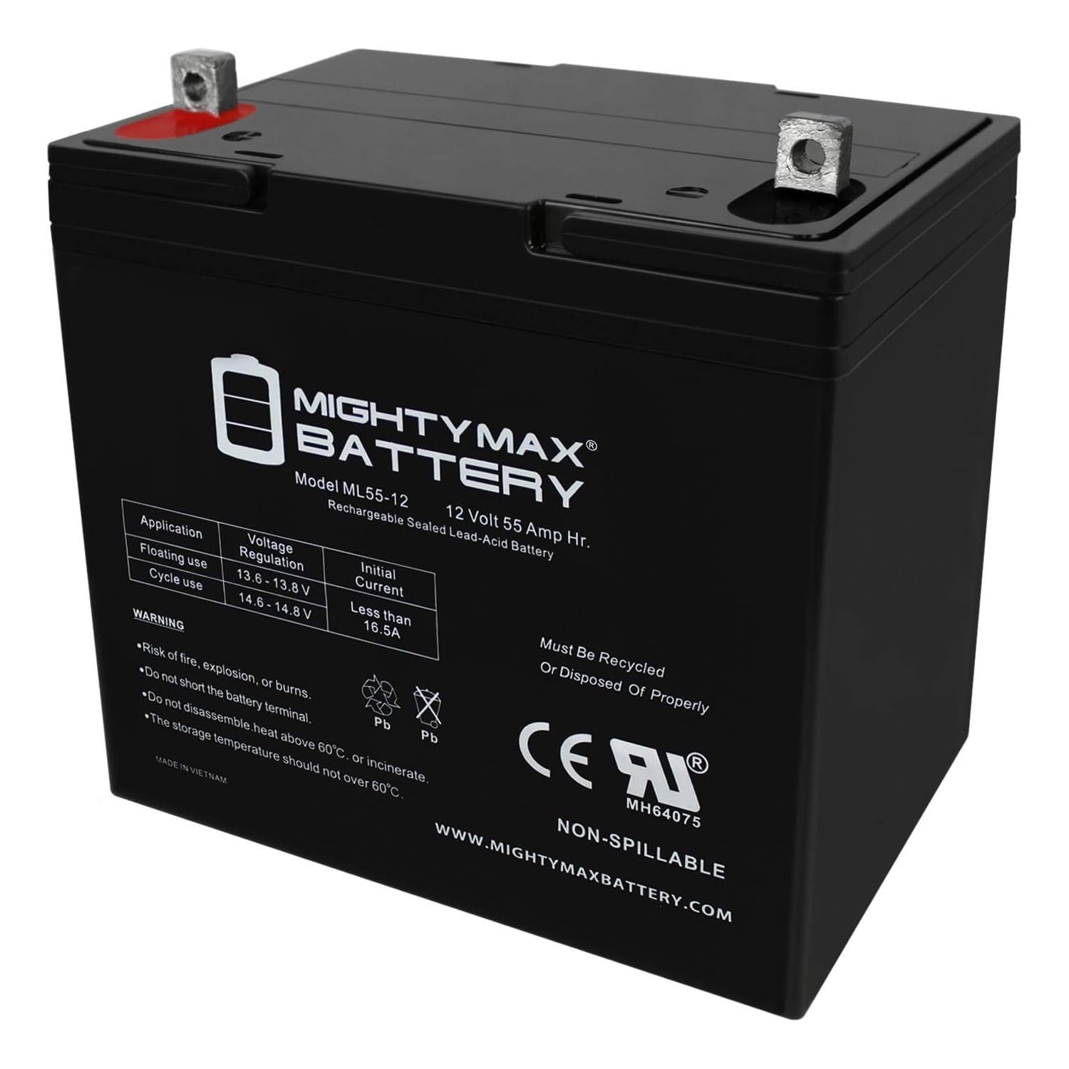 12V 55Ah Battery replacement for Quantum QG edge 2.0 Power Chair