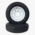 2-Pack Trailer Tire on Rim ST205/75R15 TrailQuest LRC 6 Ply Radial 5 Lug White Spoke Wheel with 5X5.5 Bolt Pattern