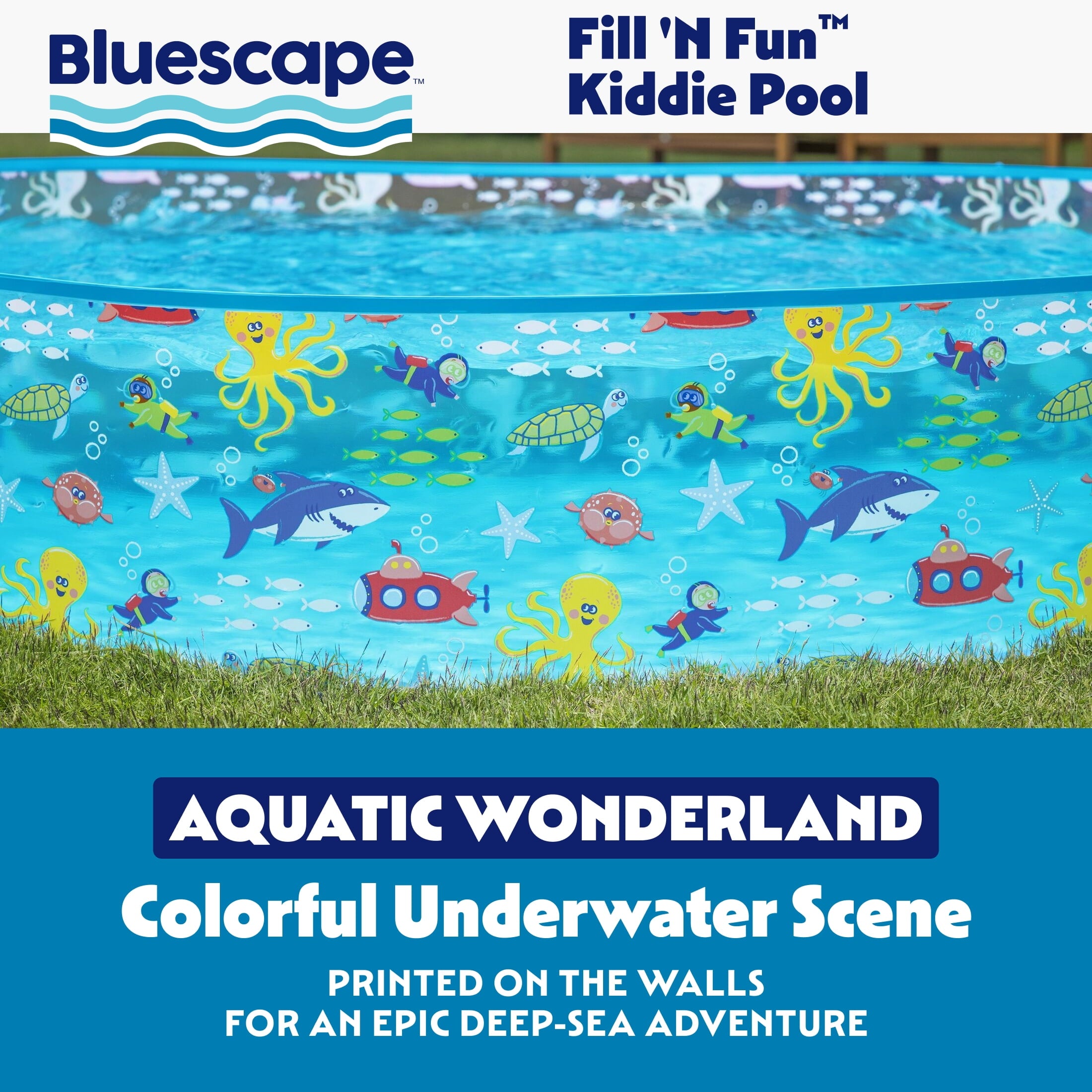 Bluescape Round Multi-Color Above-Ground Kiddie Pool 6' x 15