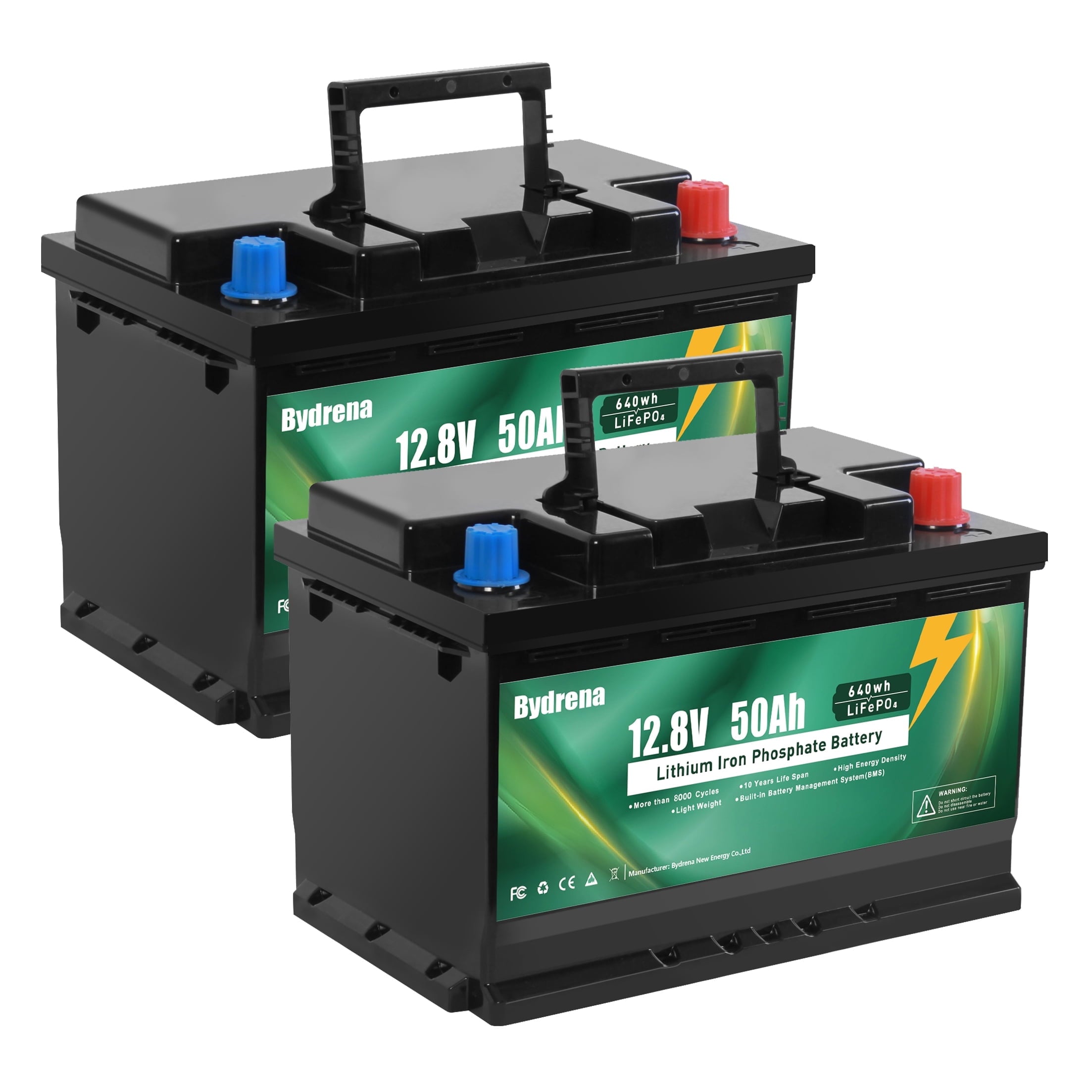 12V 50Ah LiFePO4 Battery 640wh Lithium Iron Phosphate Battery for Boat Marine Trolling Motor Camping