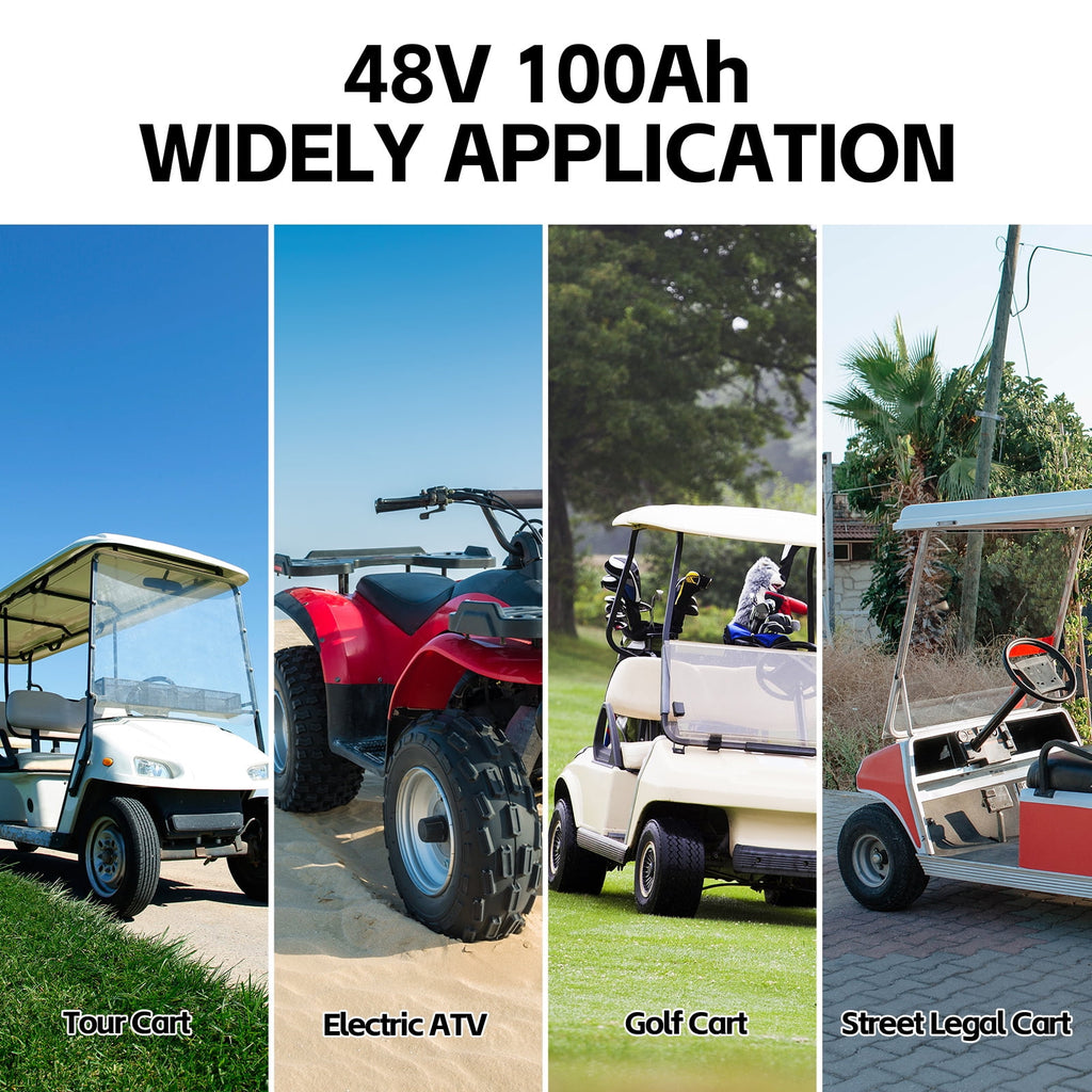 NewtiPower  36V 135Ah LiFepo4 Lithium Battery with 200A BMS&APP,  Top Post for Golf Cart
