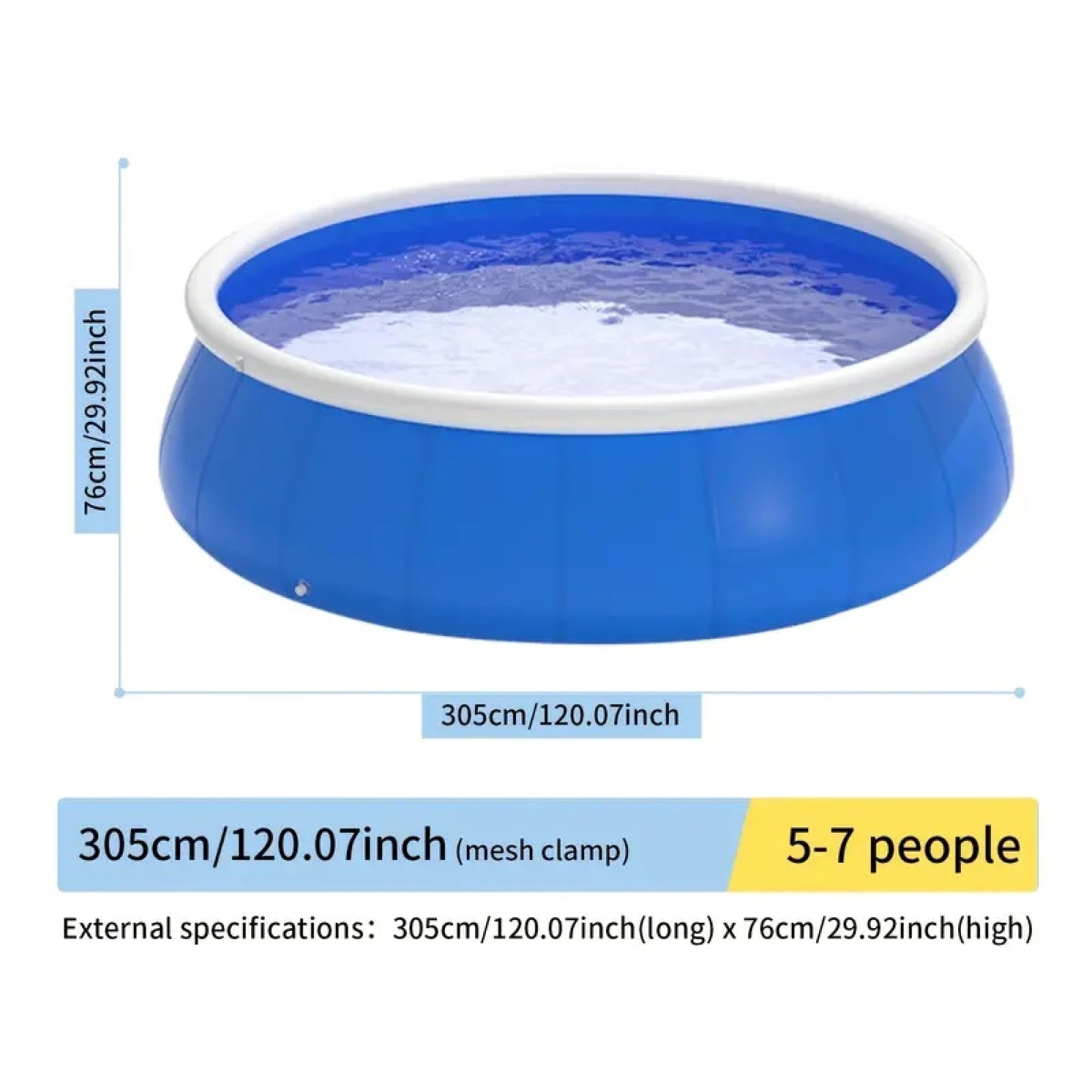 12FT Butterfly Coil Mesh Inflatable Pool 366x76cm Large Blow Up Swimming Pool Family Summer Water Pool for Backyard Outdoor Garden