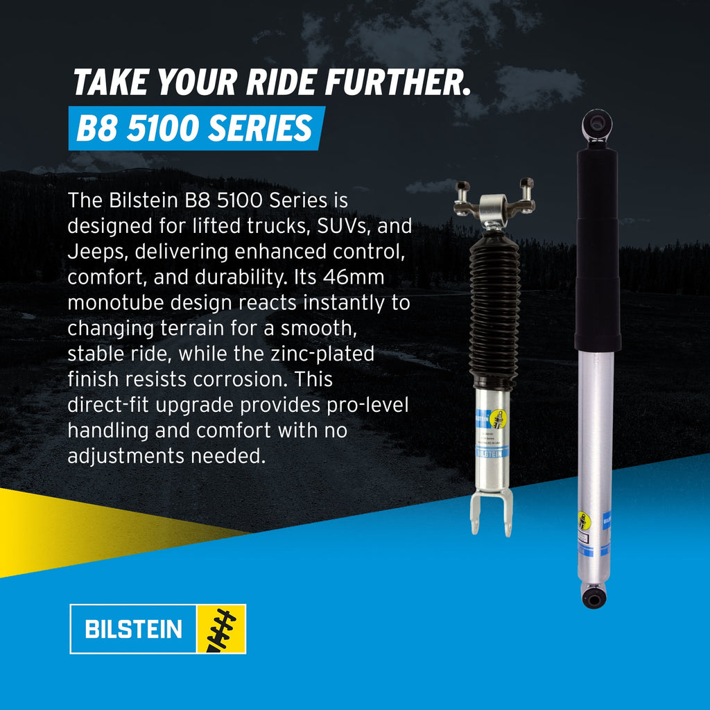 Bilstein Set of Front and Rear B8 5100 Series Shocks with Steering Stabilizer Compatible with 2011-2016 Silverado / Sierra 2500 / 3500 HD with 1.5 Front & 0-1 Rear Lift
