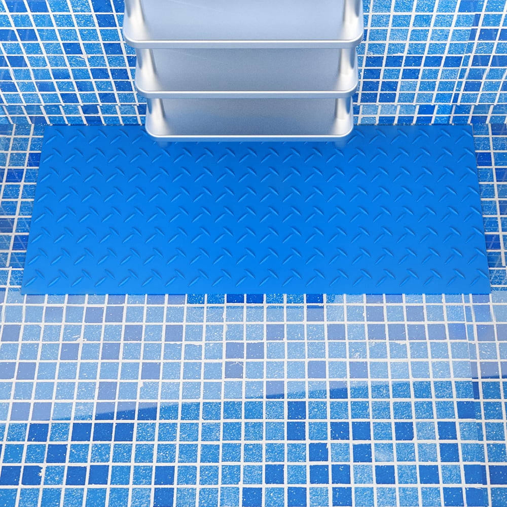 Swimming Pool Ladder Mat - Protective Pool Ladder Pad Step Mat with Non-Slip Texture, Blue Small 24 inch X 9 inch (Willow-1PC)