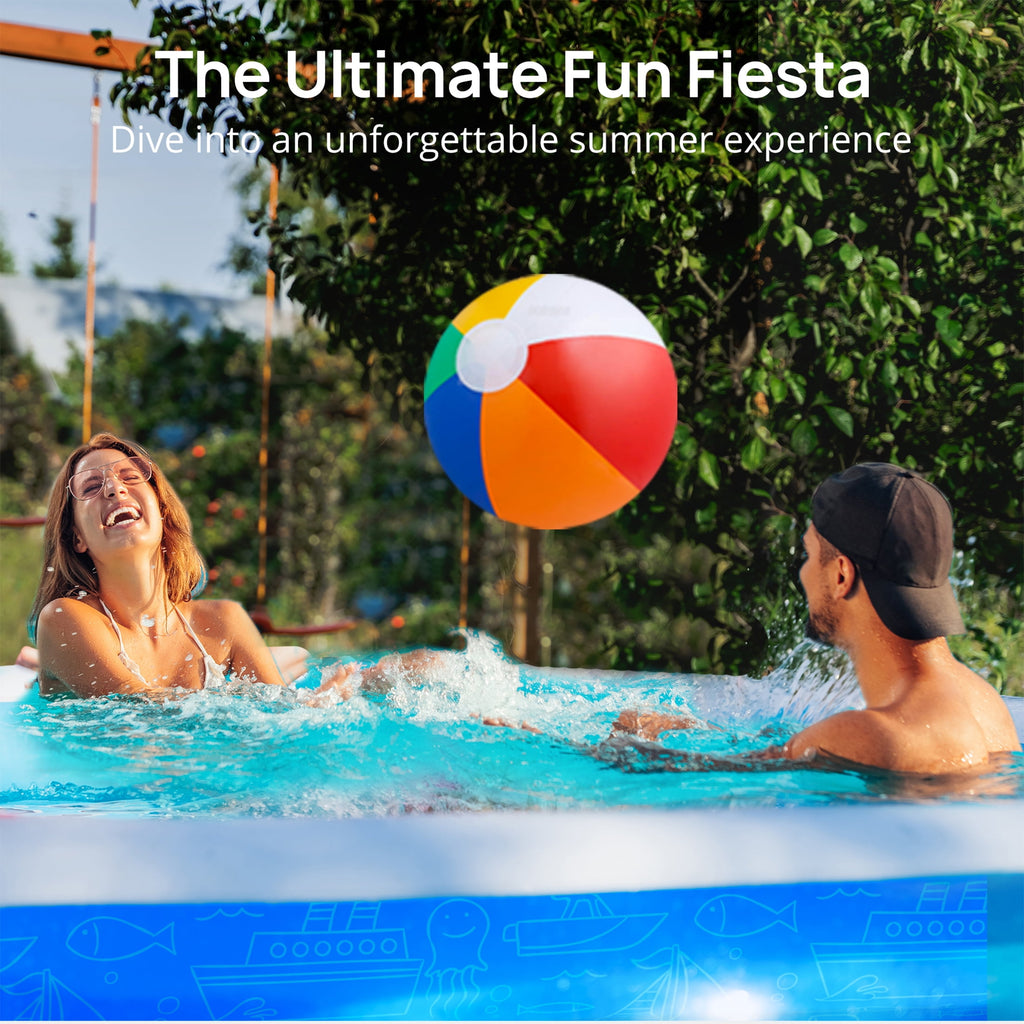 TaoTronics Inflatable Swimming Pools, 120'' x 72'' x 20'' Blow up Swimming Pools, Kiddie Pool Large Size Thickened Blow up Swimming Pools Play Center for Kids Children Family Outdoor Garden Backyard
