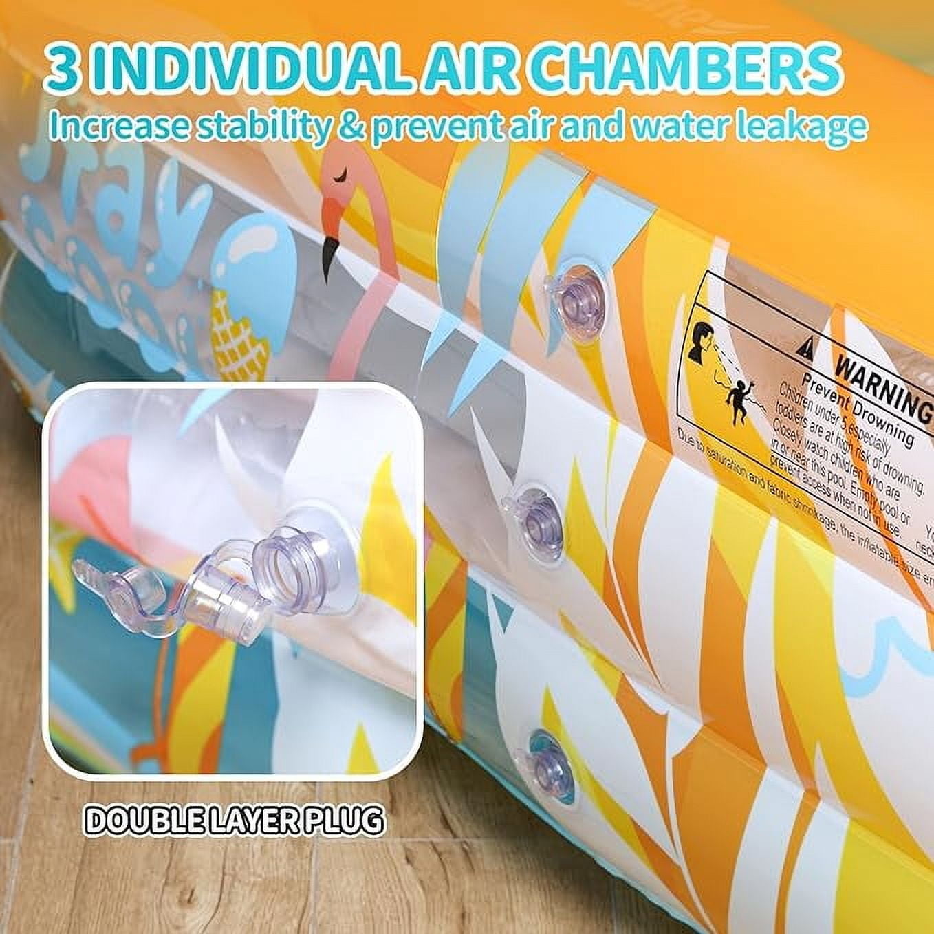 JoyStone Inflatable Pool for Kids and Adults, 120 x 72 x 22 Thickened Family Swimming Pool Paddling Pool with 2 Pool Floats, Summer Water Toy for Backyard, Garden