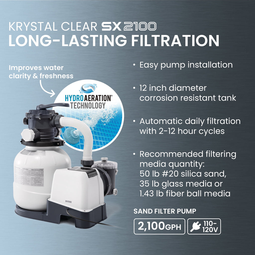 INTEX 24ft x 12ft x 52in Ultra XTR Above Ground Pool & OptiFlow 50lb Pool Filter Sand