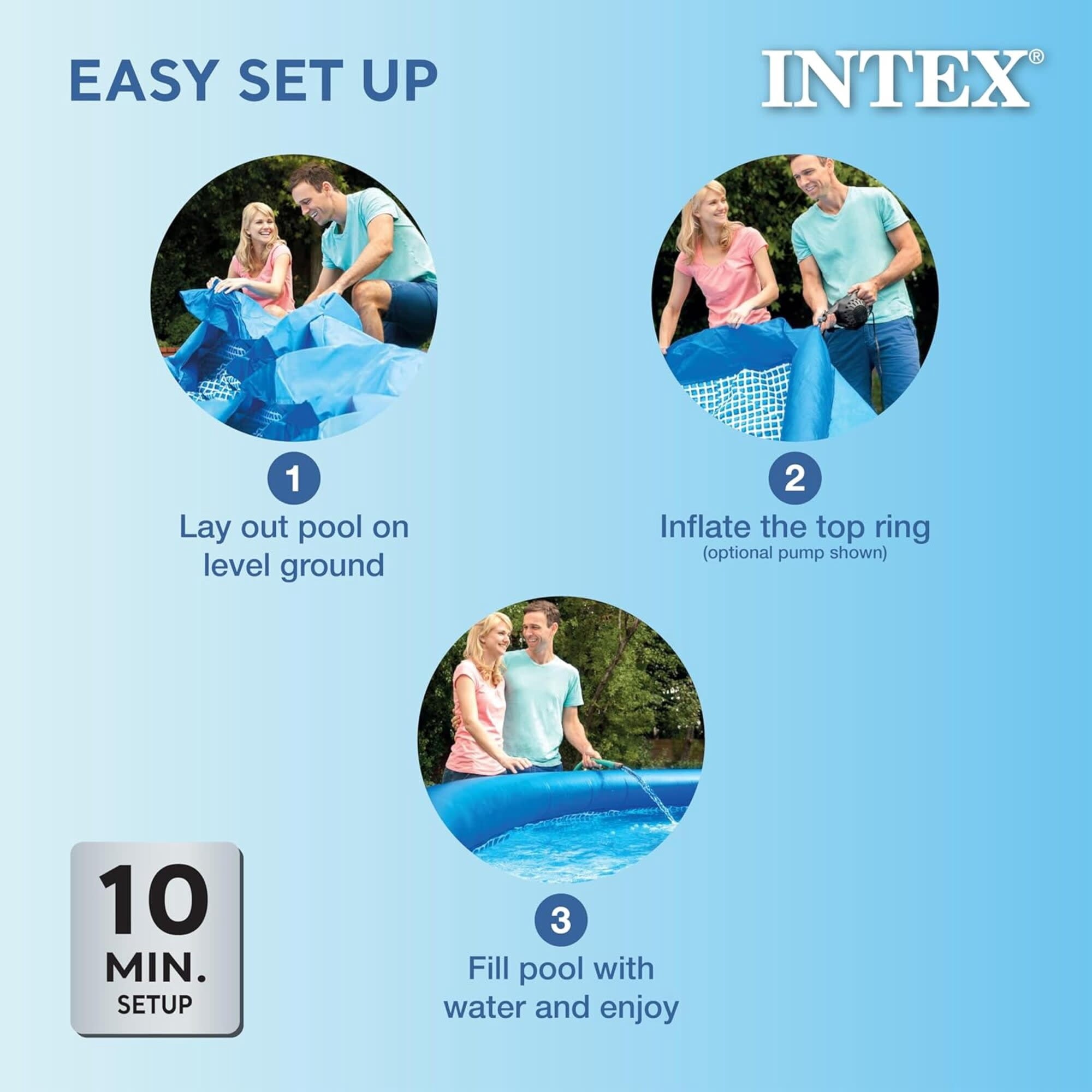 Intex: : Easy Set Pool - 8' x 24 - Inflatable Above Ground Swimming Pool, Puncture-Resistant Material, 513 Gal Cap, Kids-Family Water Play, 28106EH