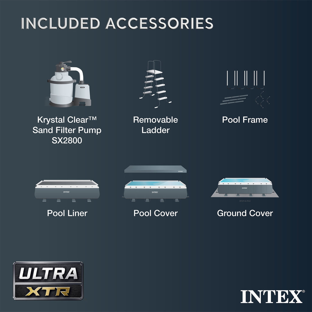 INTEX Ultra XTR 32ft x 16ft x 52in Above Ground Pool Set, Sand Filter Pump