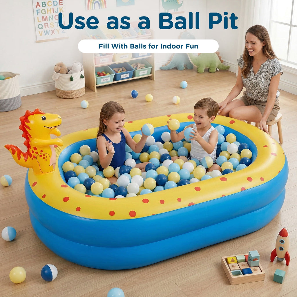 Livhil Inflatable Swimming Pool for Kids with Sprinkler, Kiddie Pools 67x41x32in Family Size Backyard Summer Water Play, Dolphin