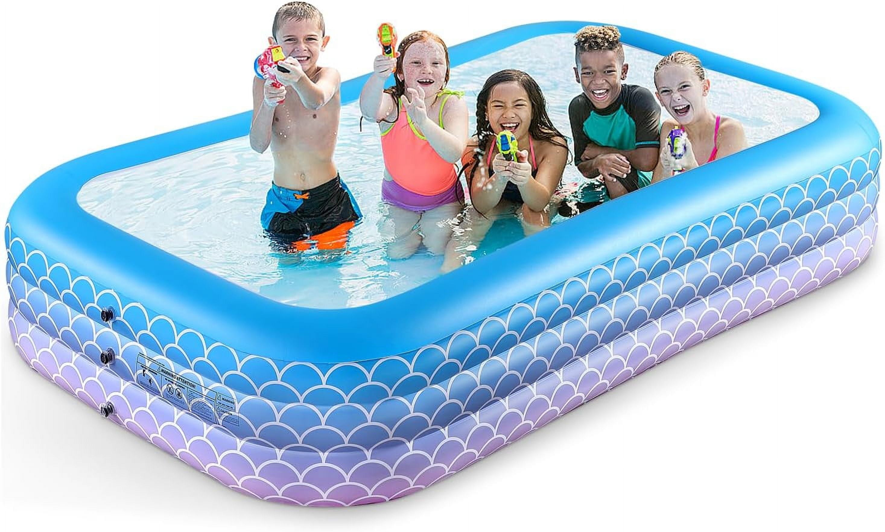 2025 Upgrade Inflatable Pool for Kids and Adults-120*72*22 Full-Sized Inflatable Swimming Pool Leakproof Blow Up Above Ground for Backyard Outdoor Garden Summer Water Party Pink