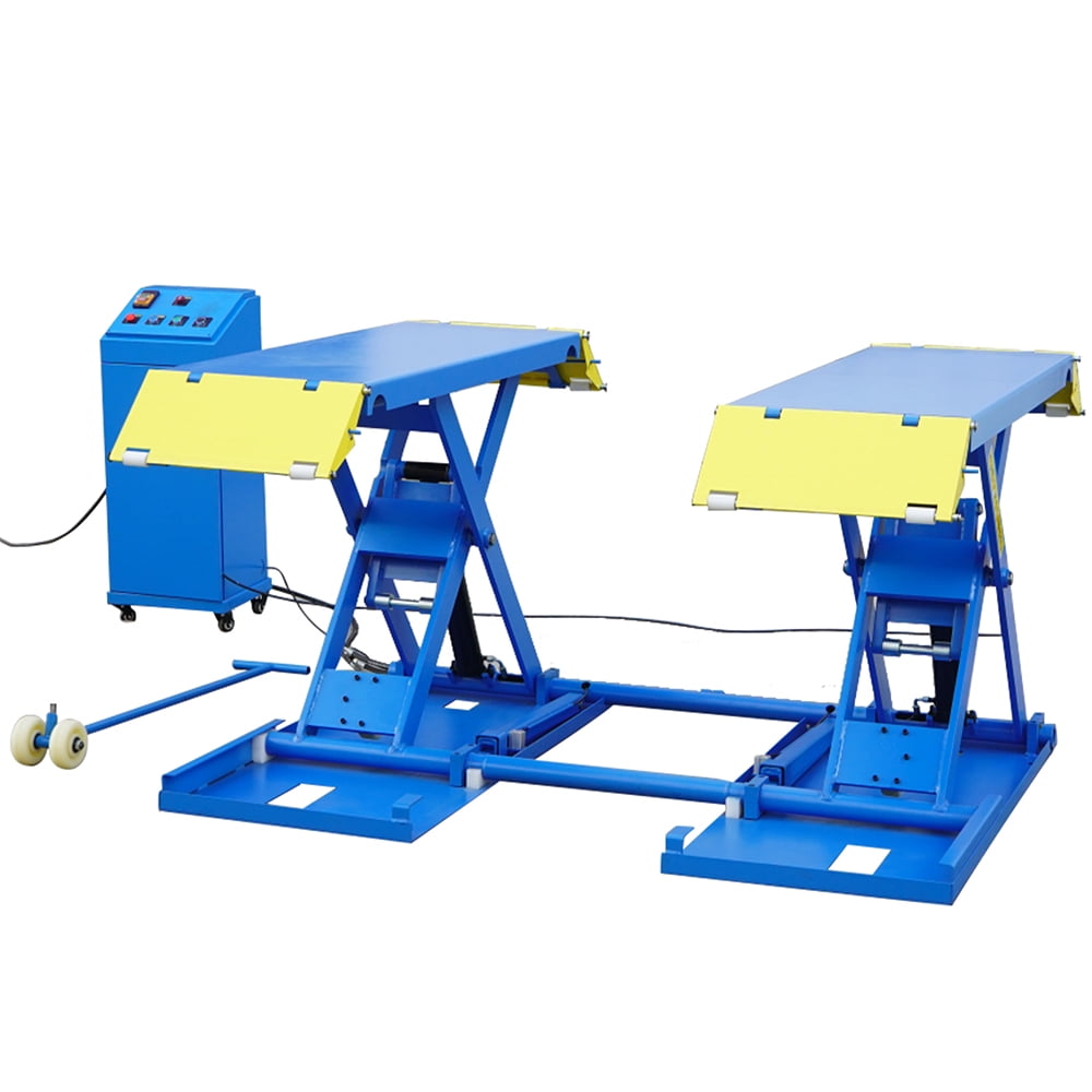 6614 lbs Mid-Rise Scissor Lift for Home Garage - 110V/60Hz Portable Car Lift with Pneumatic Release & 39.4 Lift Height - Heavy Duty Auto Lift for Truck & SUV Repair