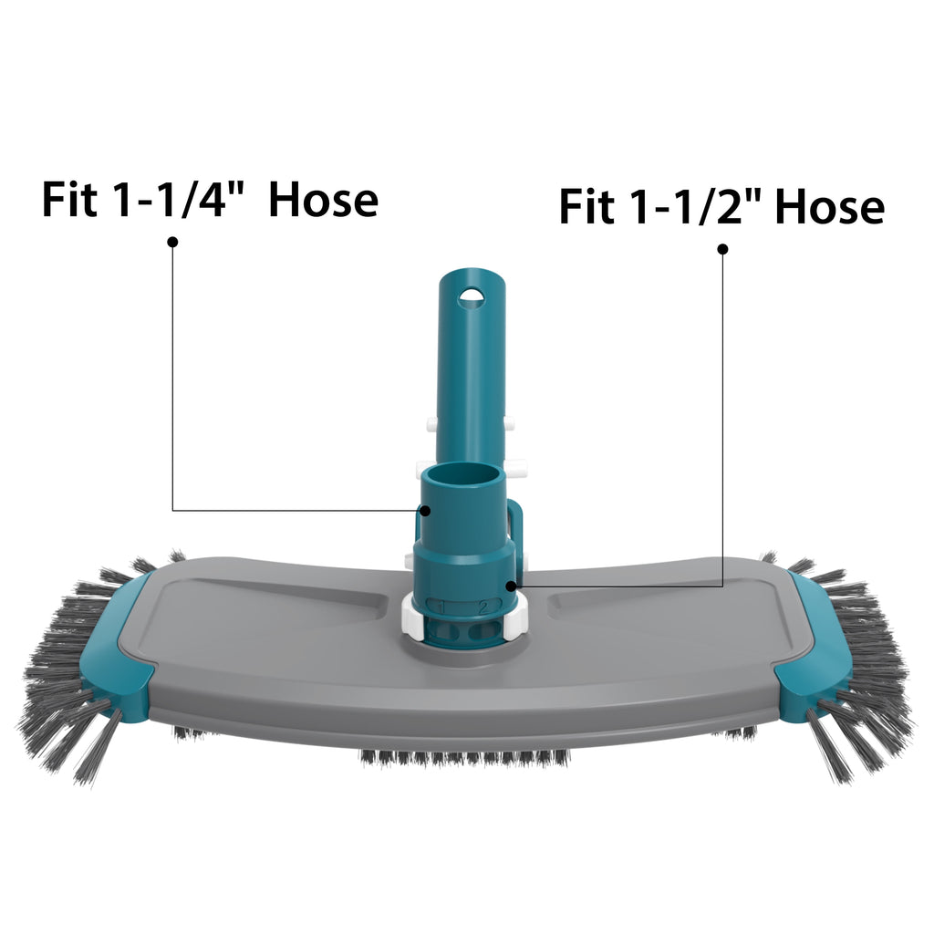 Bluescape Teal & Gray 14in Pool Vacuum Head with Air Valve and PP Bristles