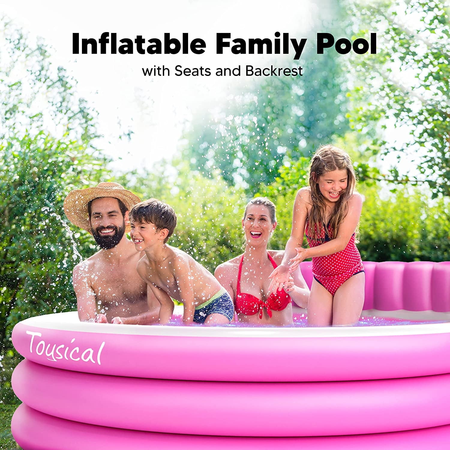 Toysical Inflatable Pool with Air Pump - 118 x 72 x 22” Above Ground Pool, Swimming Pools for Kids and Adults and The Entire Family ,More Durable Than Other Blow Up Pools , Includes Patches