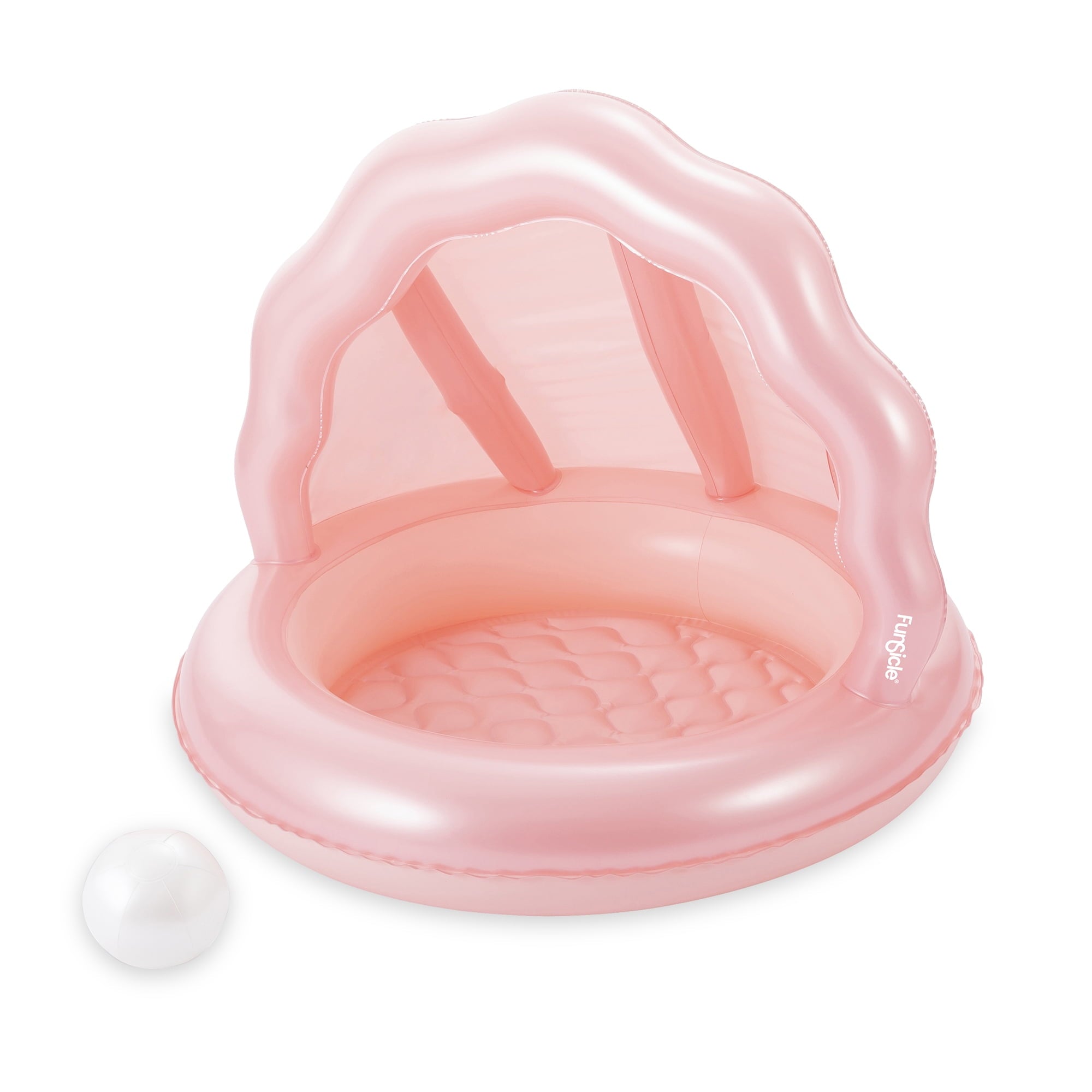 Funsicle 3.3ft Cutie Clam Shaded Pool, Inflatable Kiddie Pool, Multicolor, Round, Age 3 & up