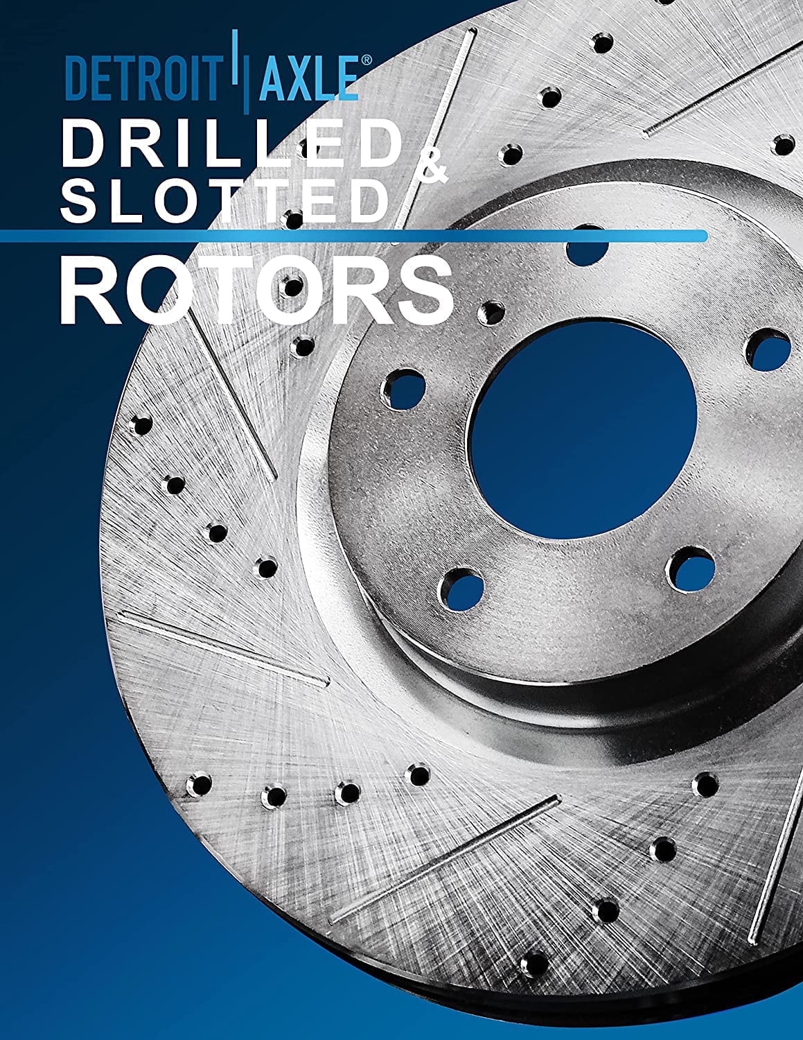 Detroit Axle - Brake Kit for 2012-2017 Toyota Camry 2013-2018 Avalon Lexus ES350 ES300h Drilled & Slotted Brakes Rotors Ceramic Brake Pads Front and Rear Replacement