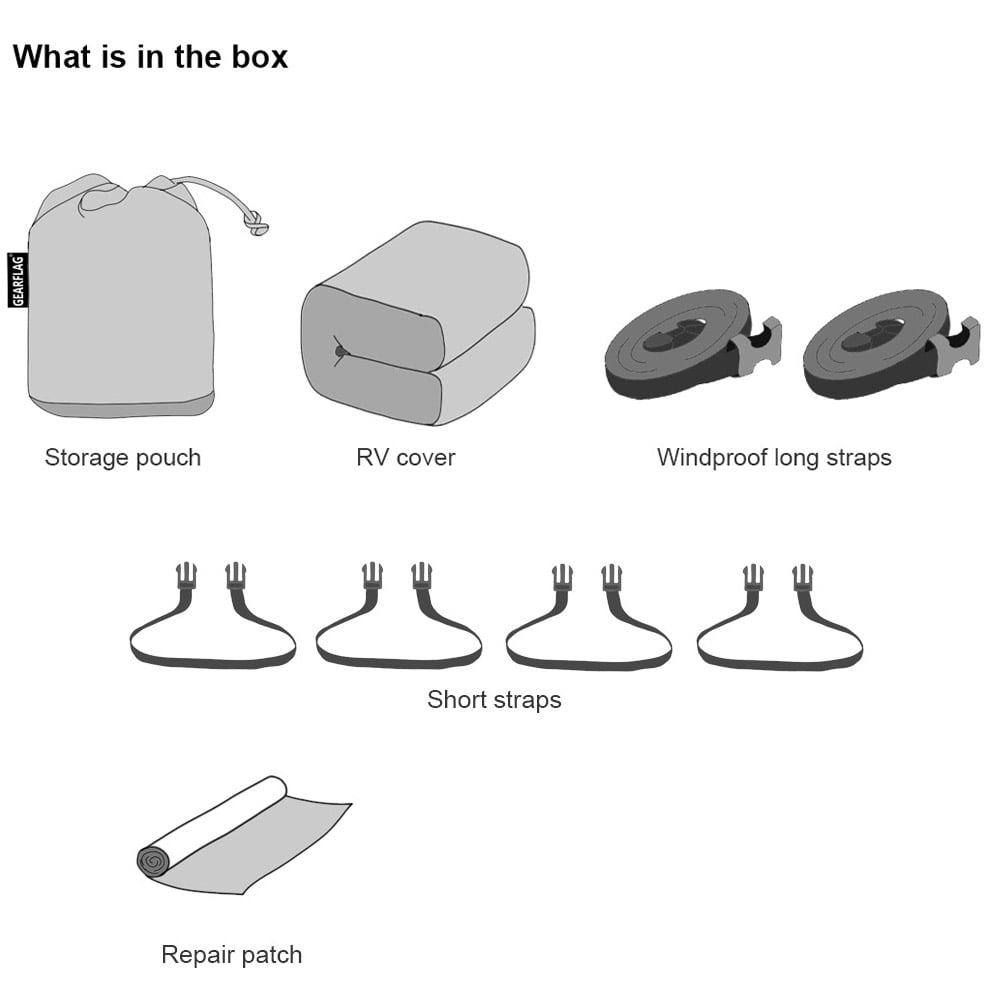 GEARFLAG Travel Trailer Cover Fits 17-19ft Reinforced Windproof Straps Anti-Uv Water-Resistance