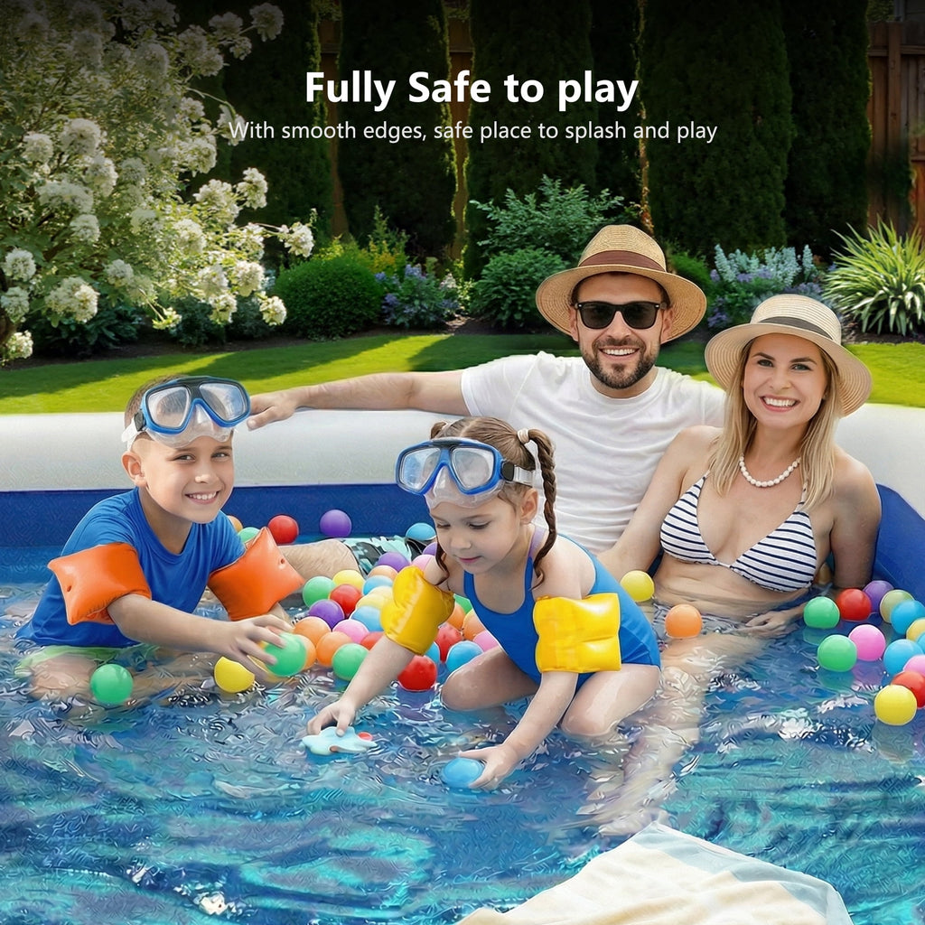 GVDV Blow Up Pool, Thickened Inflatable Pool for Kids, Adults, Family, 9.83 x 5.97 x 1.67 ft, Full-Sized Inflatable Kiddie Pools, Swimming Pool, Rectangle