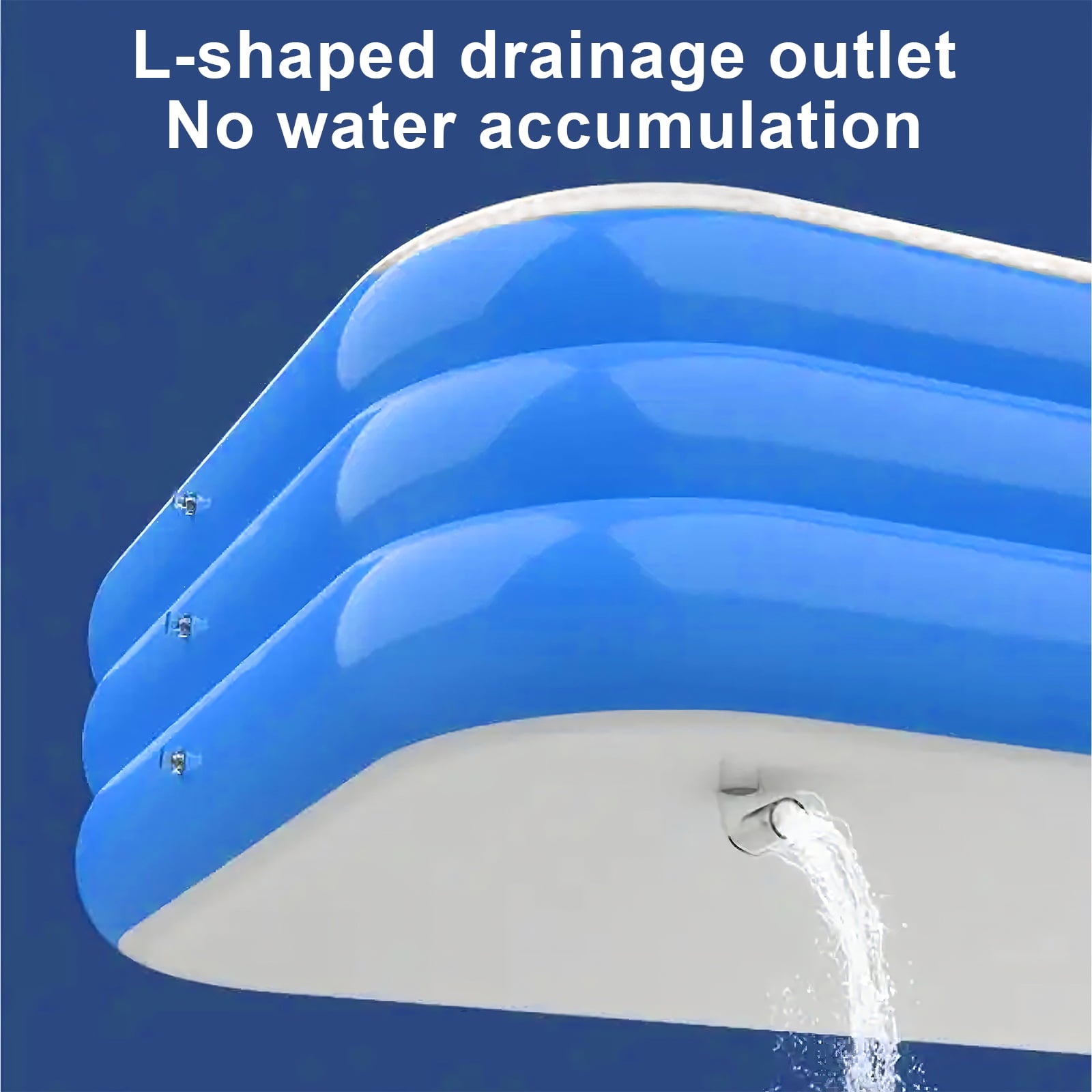 DAZLUTE Inflatable Pool for Kids and Adults, 118 x 71 x 28 Oversized Thickened Family Swimming Pool for Kids Children Outdoor, Garden, Backyard, Summer Water Party,Blue
