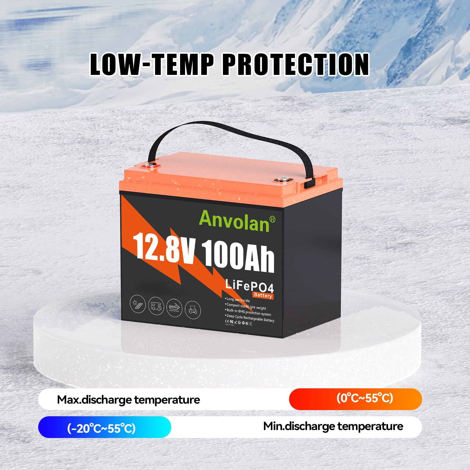 12V 100Ah LiFePO4 Lithium Battery Group 24 Lithium Iron Phosphate Battery 00A BMS Lightweight Fast Charging Rechargeable for RV Off-Grid Trolling Motor Home Energy