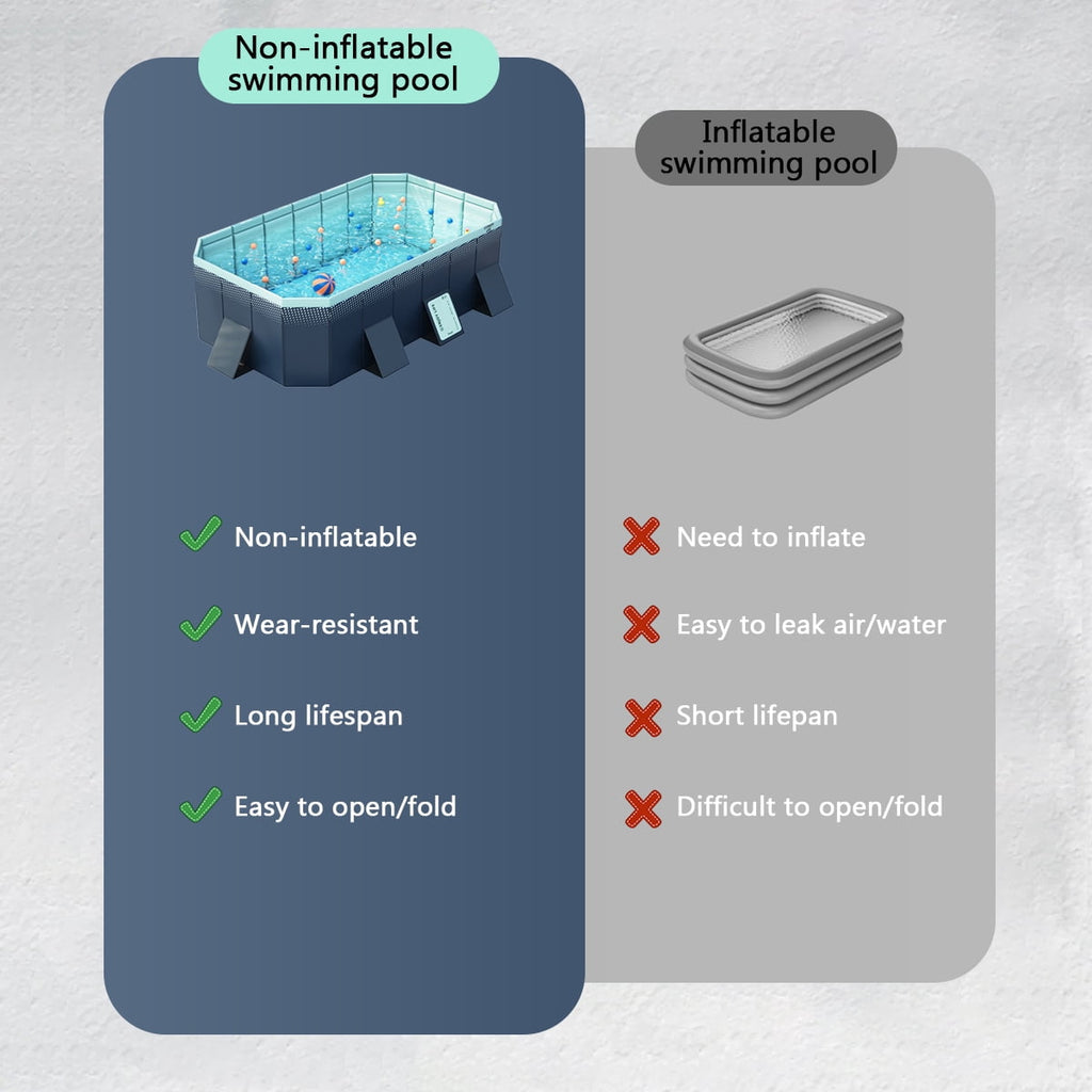 SLLINGLUO Foldable Swimming Pool,Outdoor Non-Inflatable Sturdy PVC Pools for Adults and Kids