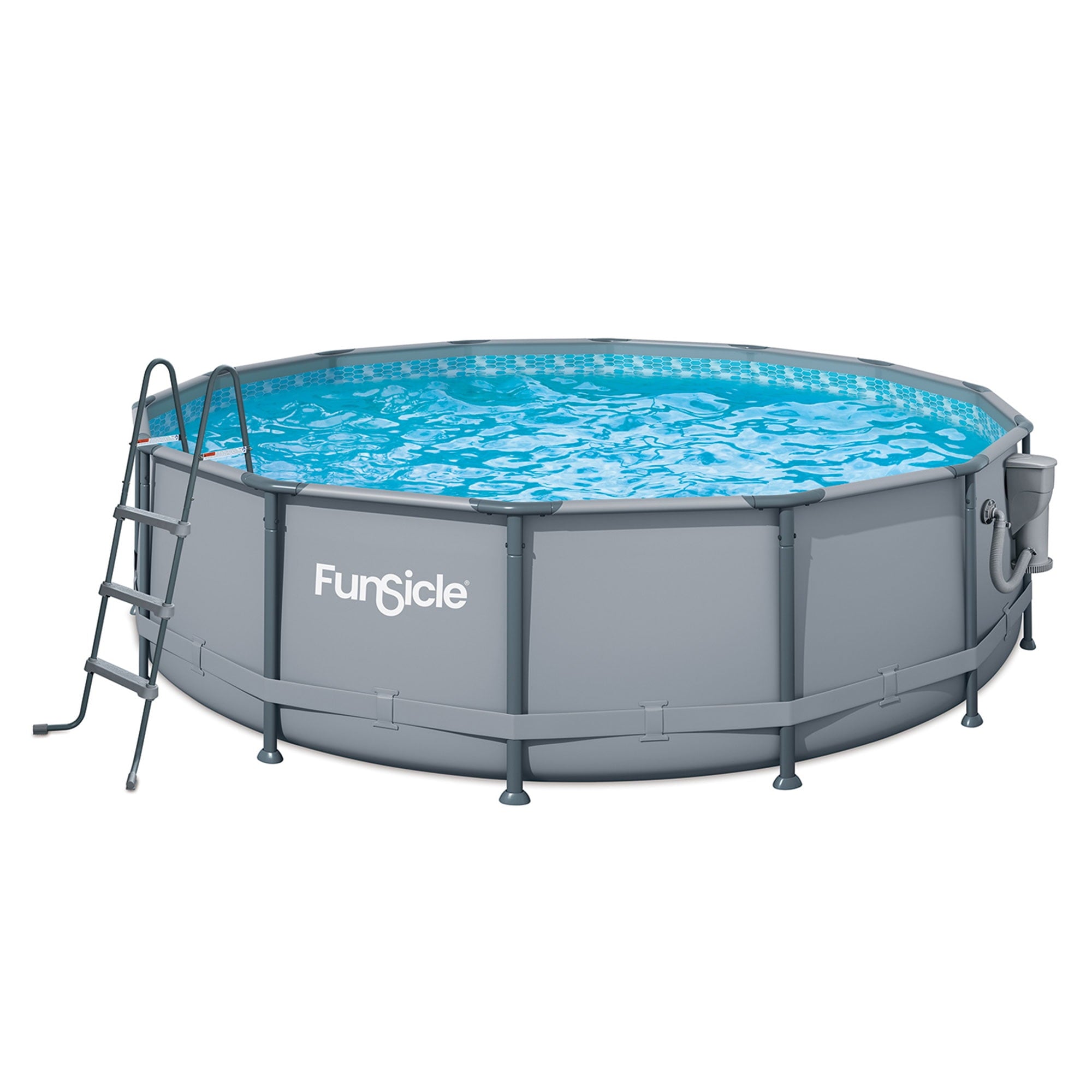 Funsicle 14' x 42 Oasis Above Ground Pool Set with Pump, Round Frame - Cool Gray
