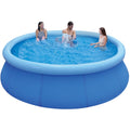 Honeydrill 12 ft x 36 in Above Ground Inflatable Pools, Top Ring Easy-Set Round Pool, Blue