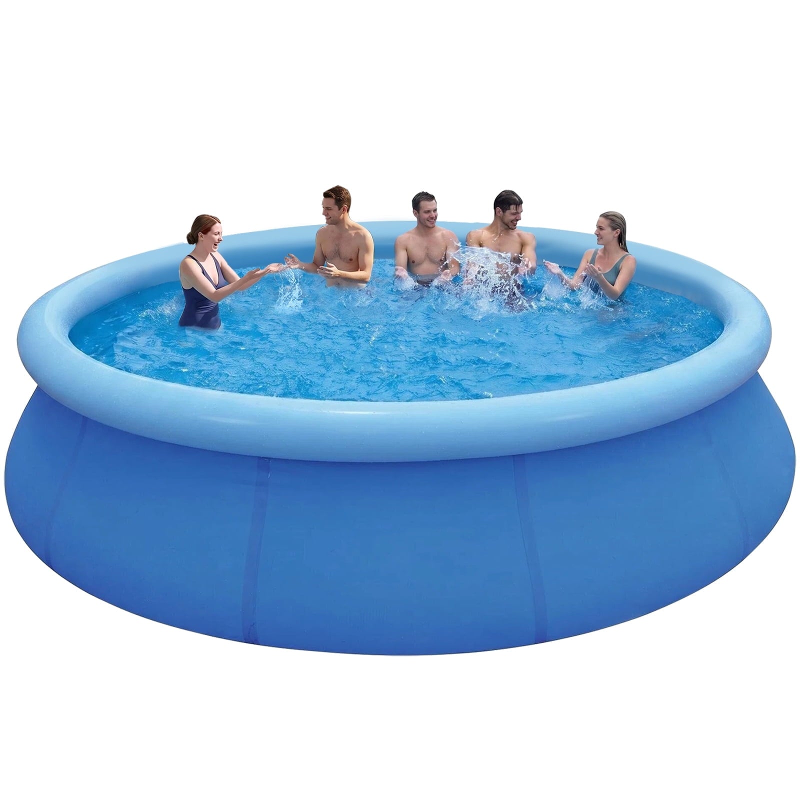 Honeydrill 12 ft x 36 in Above Ground Inflatable Pools, Top Ring Easy-Set Round Pool, Blue