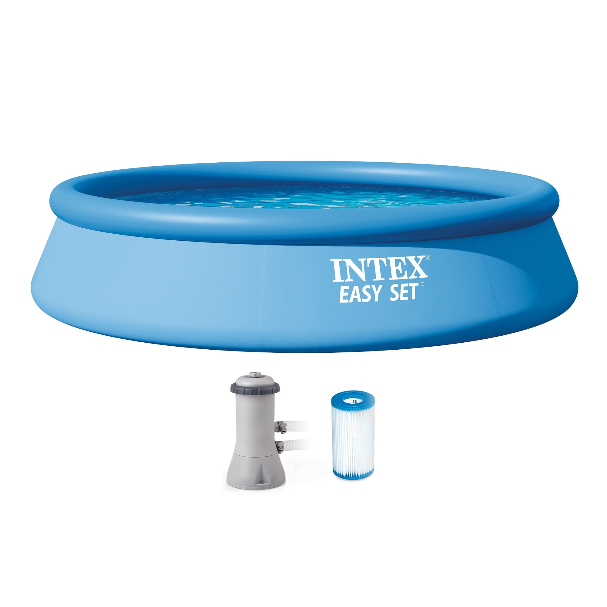 Intex 8 foot x 24 inch Easy Set Round Above Ground  Swimming Pool with Filter Pump, 28107EH