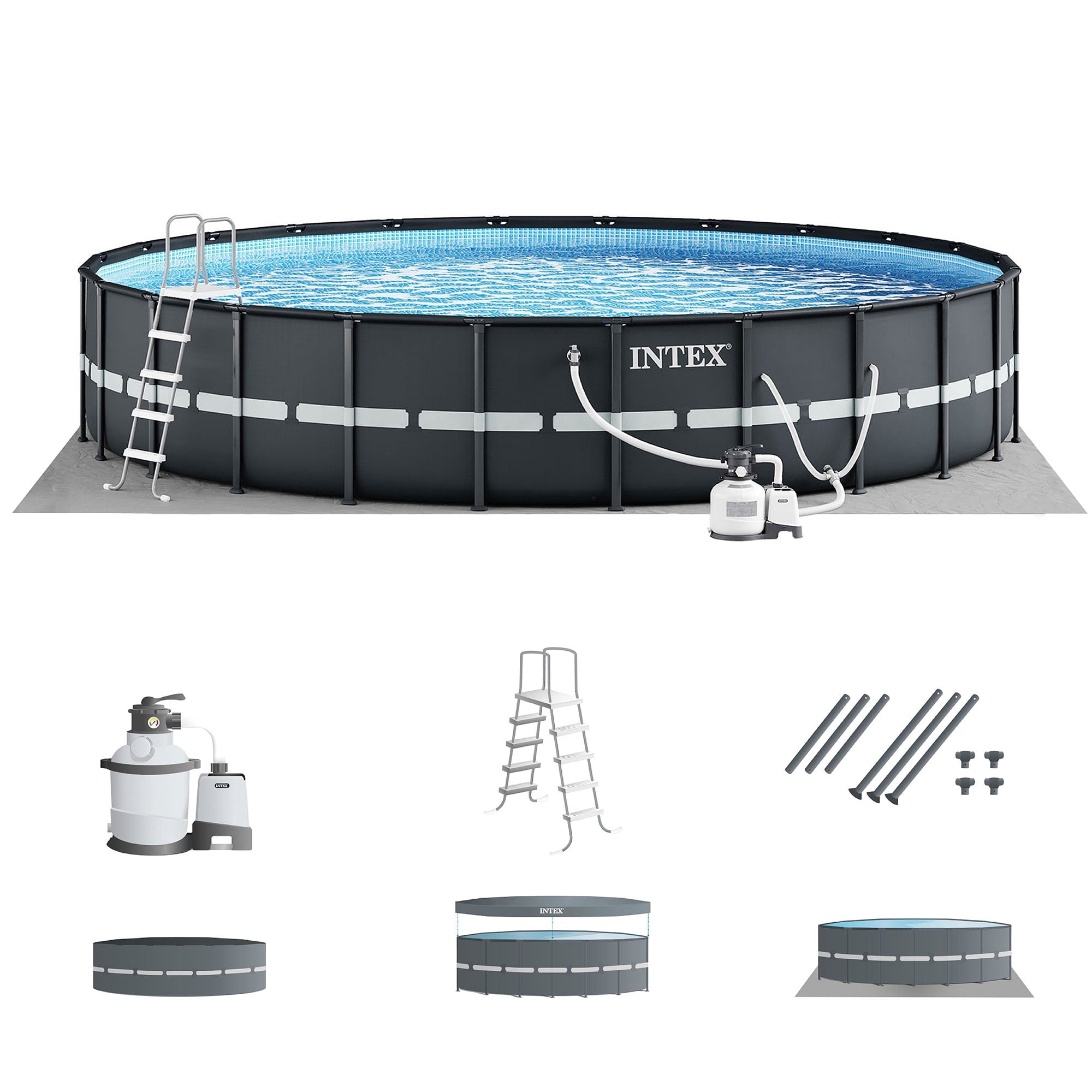 INTEX 26339EP Ultra XTR 24' x 52 Round Frame Above Ground Swimming Pool Set with Pump