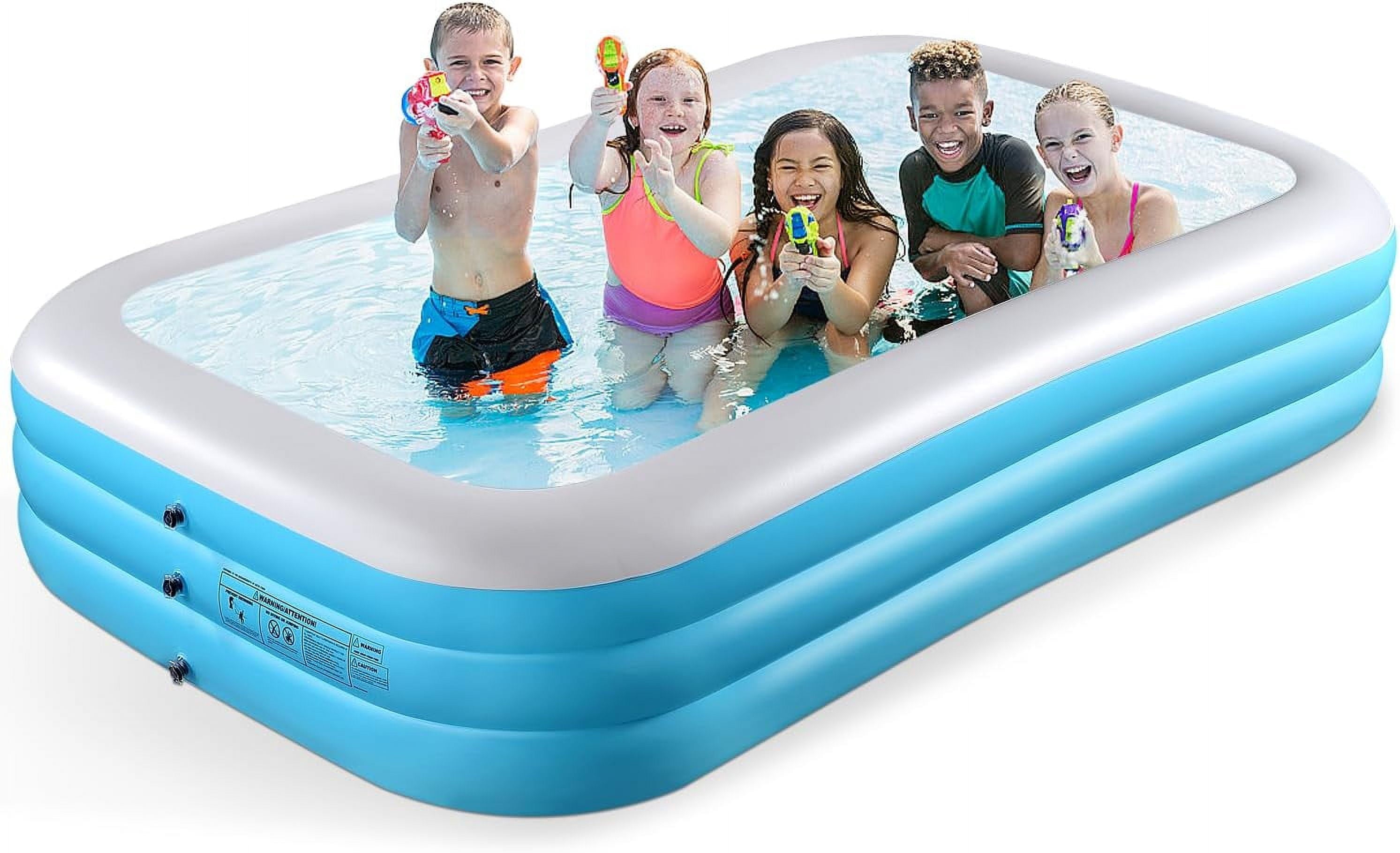 2025 Upgrade Inflatable Pool for Kids and Adults-120*72*22 Full-Sized Inflatable Swimming Pool Leakproof Blow Up Above Ground for Backyard Outdoor Garden Summer Water Party Pink