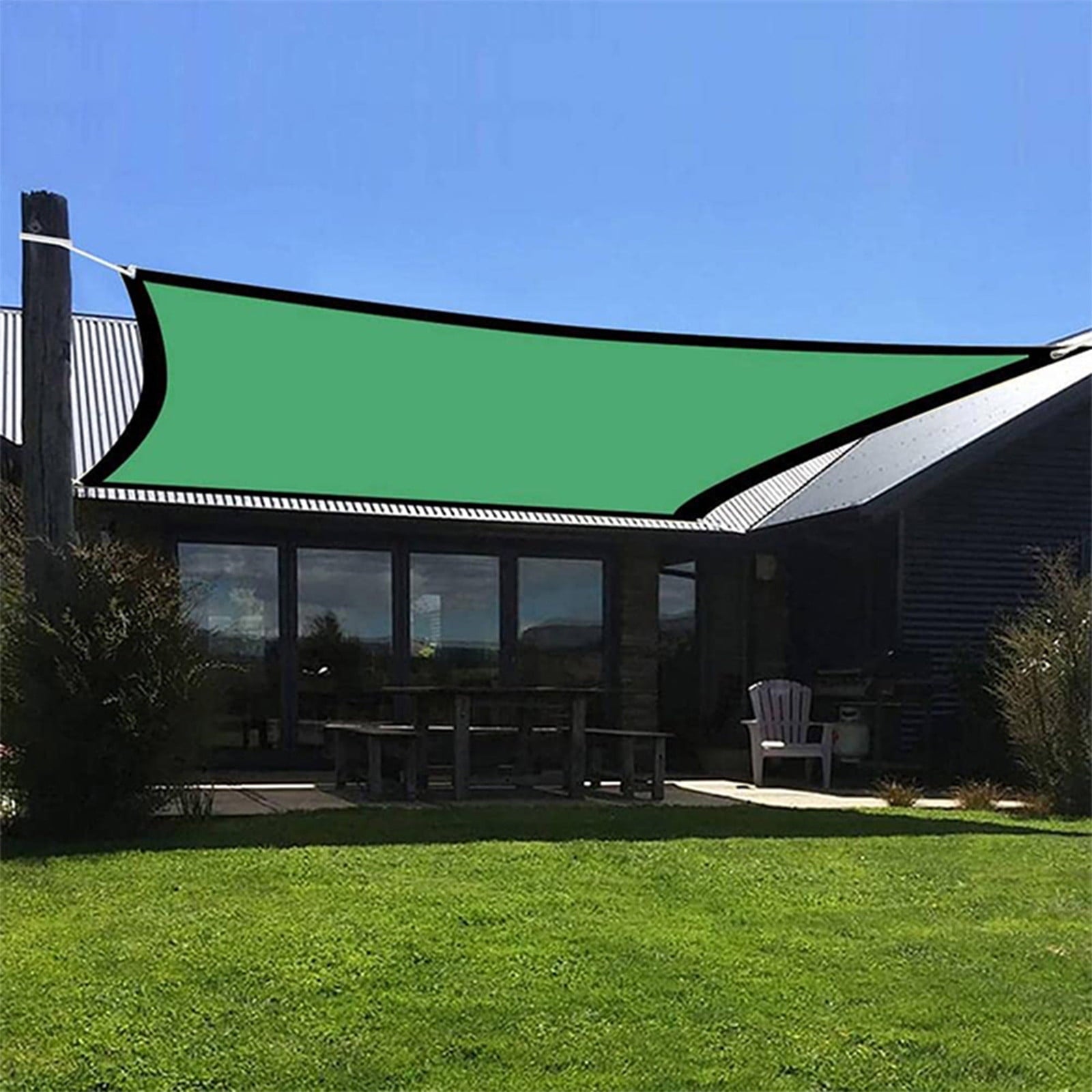 Outdoor Green Sun Shade Rectangle 95% UV Protection, HDPE Patio Garden Pool Awning, Breathable Sun Block Cover for Backyard Courtyard BBQ Swimming Picnic Summer Outdoor Fun