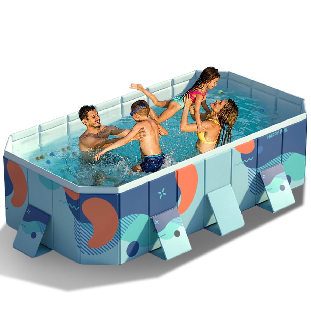 SLLINGLUO Foldable Swimming Pool,Outdoor Non-Inflatable Sturdy PVC Pools for Adults and Kids