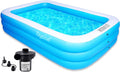 Toysical Inflatable Pool with Air Pump - 118 x 72 x 22” Above Ground Pool, Swimming Pools for Kids and Adults and The Entire Family ,More Durable Than Other Blow Up Pools , Includes Patches