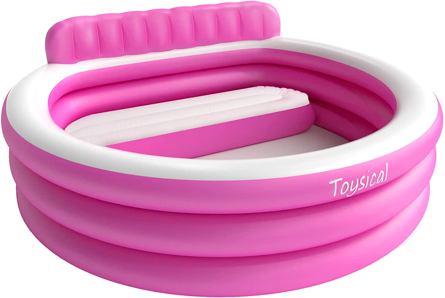 Toysical Inflatable Pool with Air Pump - 118 x 72 x 22” Above Ground Pool, Swimming Pools for Kids and Adults and The Entire Family ,More Durable Than Other Blow Up Pools , Includes Patches