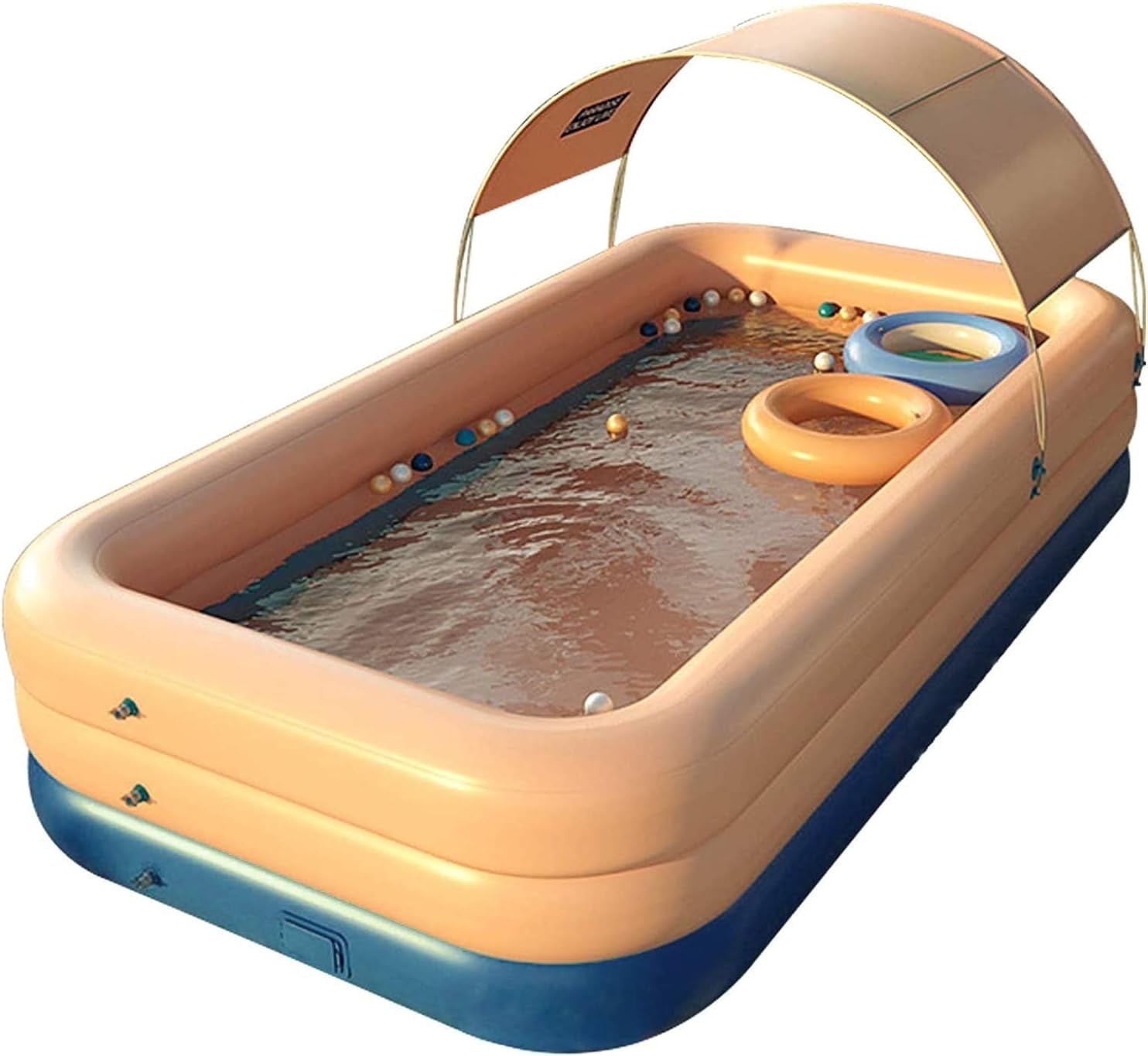 YUEWO Foldable PVC Swimming Pool Hard Plastic Shell Portable Swimming Pool for Adults Blow Up Pool for Family Garden Backyard (2.6m/102in,Pink)