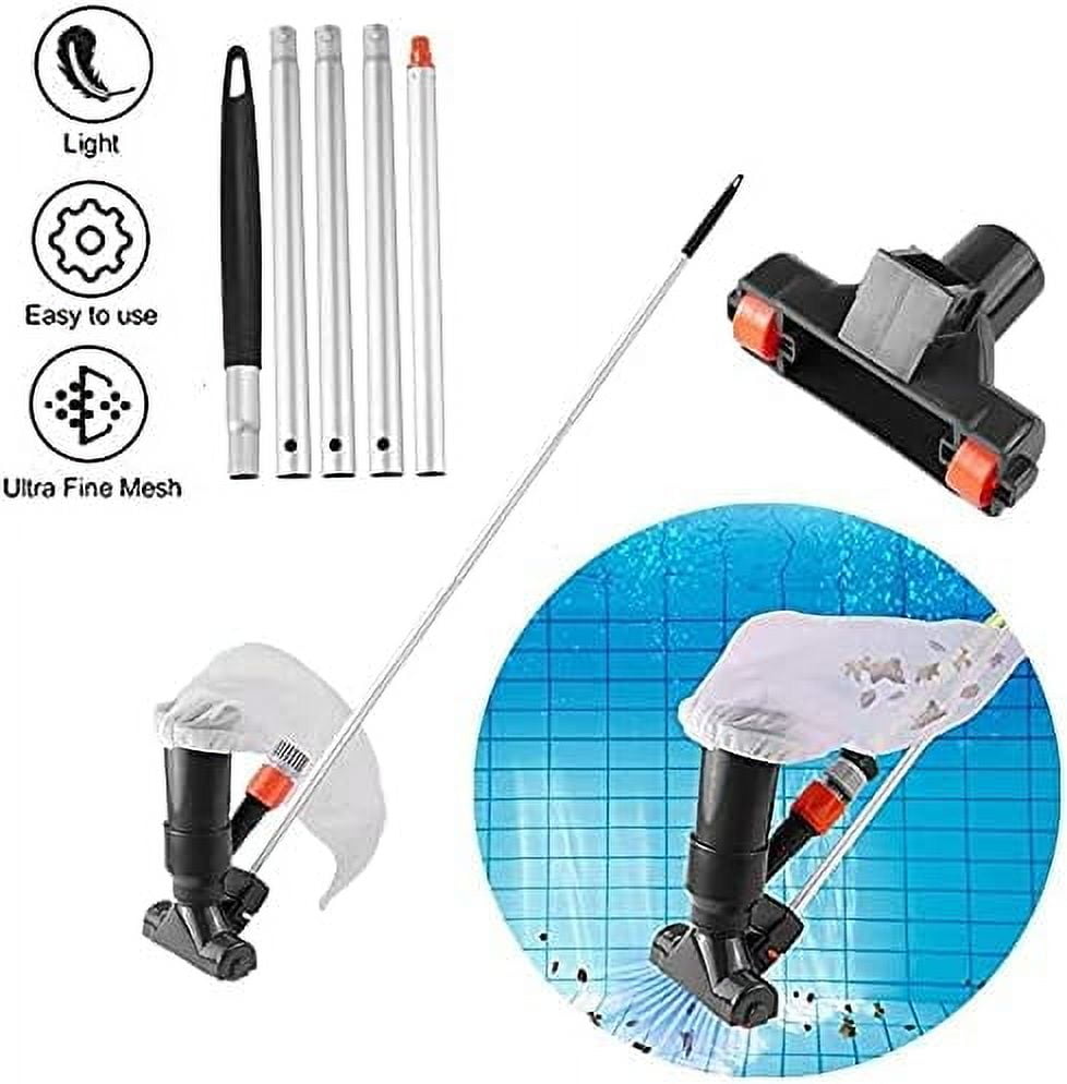 Handheld Pool Vacuum for Above Ground Pools, Spas, Hot Tubs, Jacuzzis, Fountains, Featuring Easy Assembly, No Electricity Required, And Multiple Pool Applications