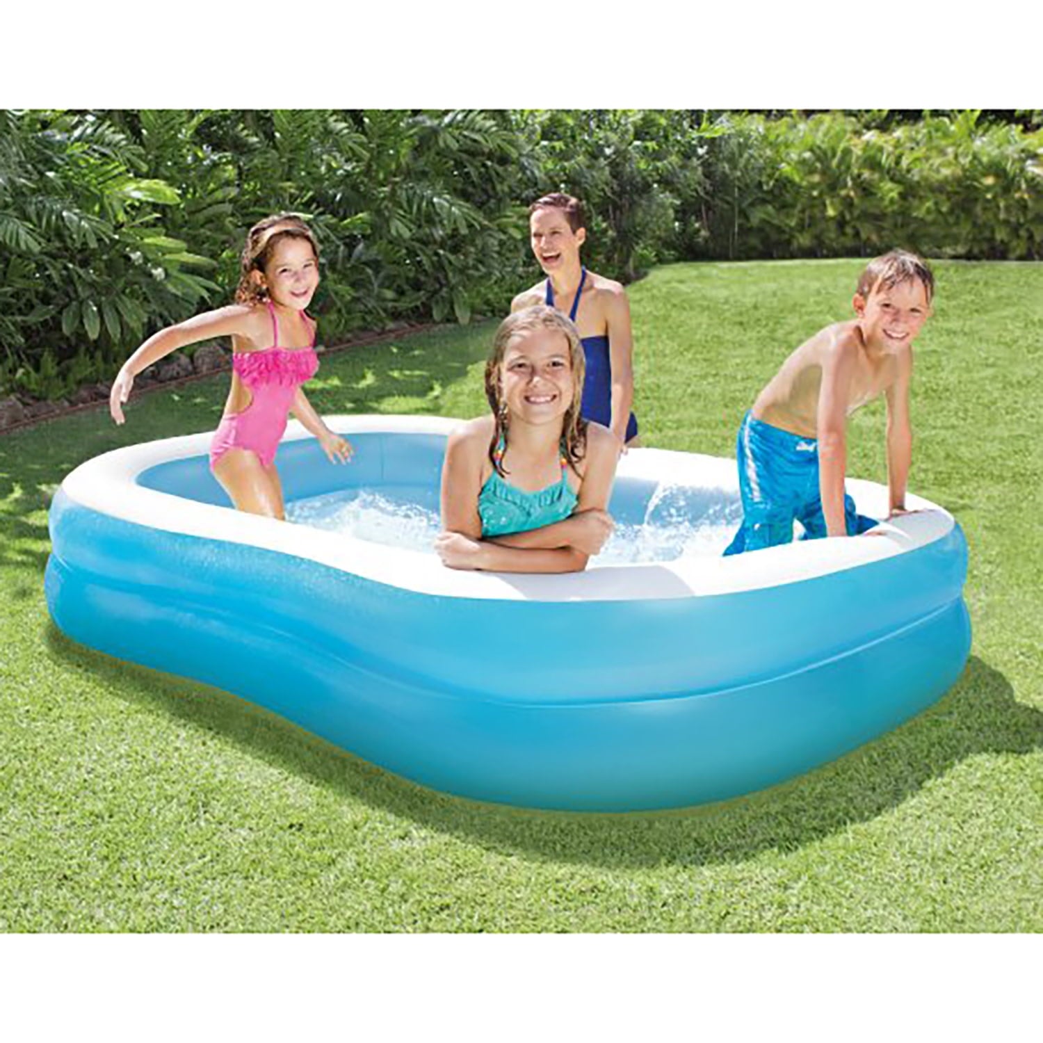 Intex: Swim Center Family Pool - 80 x 60 x 19 - Blue - Inflatable Pool, Splash & Wade Backyard Water Play, Vinyl, Wide Side Walls, 143 Gal, Kids 3+