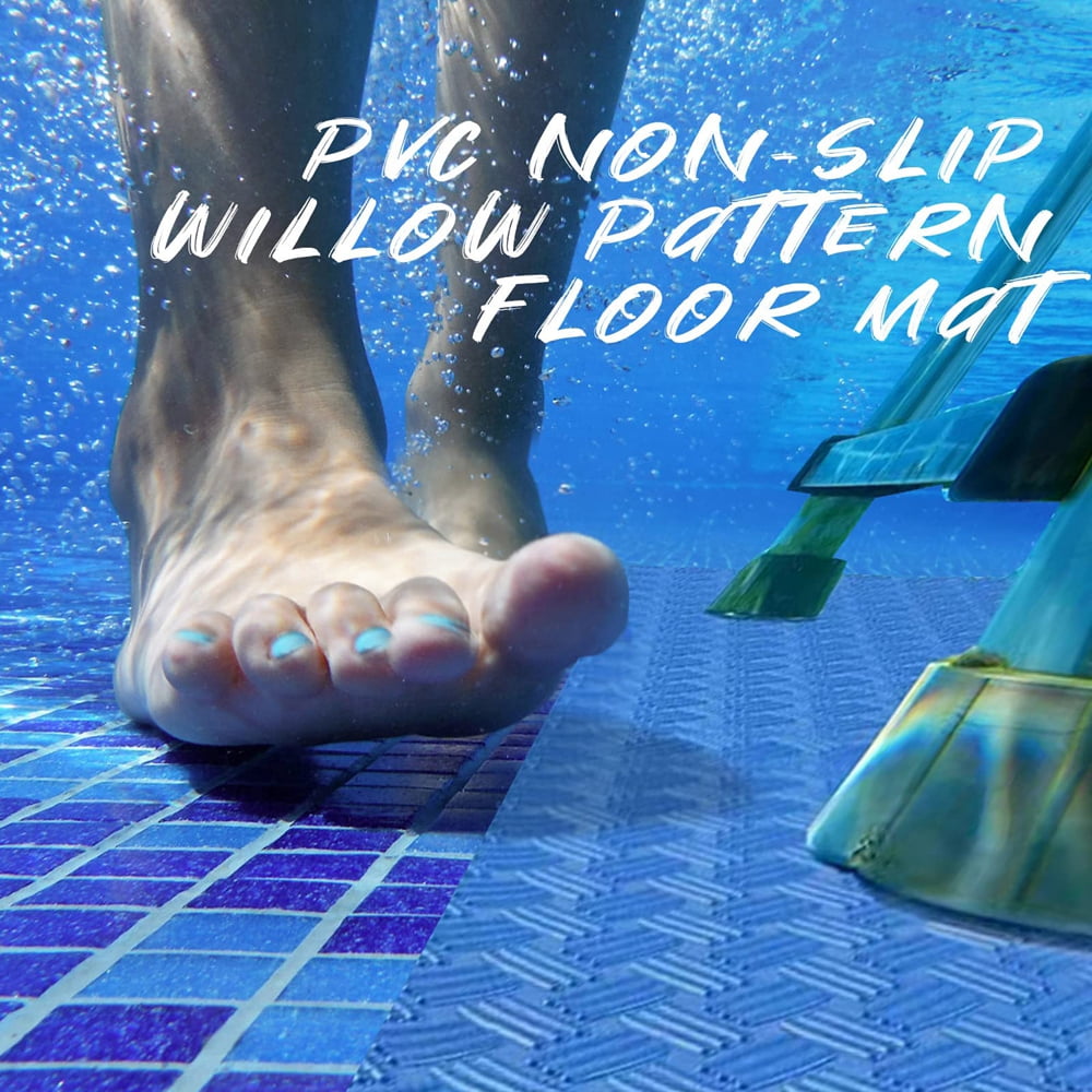 Swimming Pool Ladder Mat - Protective Pool Ladder Pad Step Mat with Non-Slip Texture, Blue Small 24 inch X 9 inch (Willow-1PC)