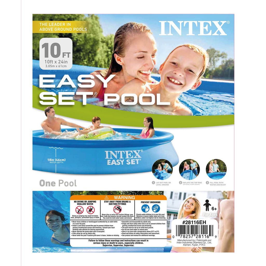 Intex: : Easy Set Pool - 8' x 24 - Inflatable Above Ground Swimming Pool, Puncture-Resistant Material, 513 Gal Cap, Kids-Family Water Play, 28106EH