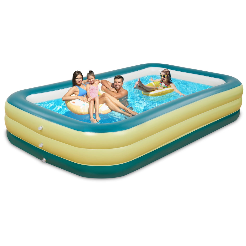 Naipo Inflatable Swimming Pool 120x72x22 Blow up Pool , Full-Sized Above Ground Family Pool, Summer Water Party, Backyard, Outdoor Beach Garden Lawn , Yellow