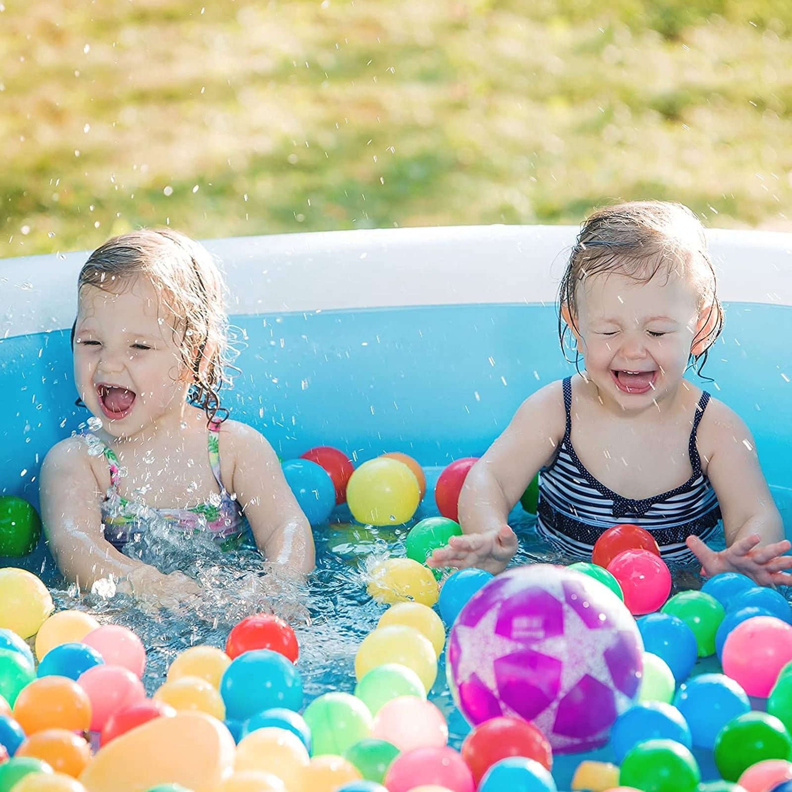 Sable Inflatable Pool, 95 x 75 x 40in Rectangular Swimming Pool for Toddlers, Kids, Family, Above Ground, Backyard, Outdoor