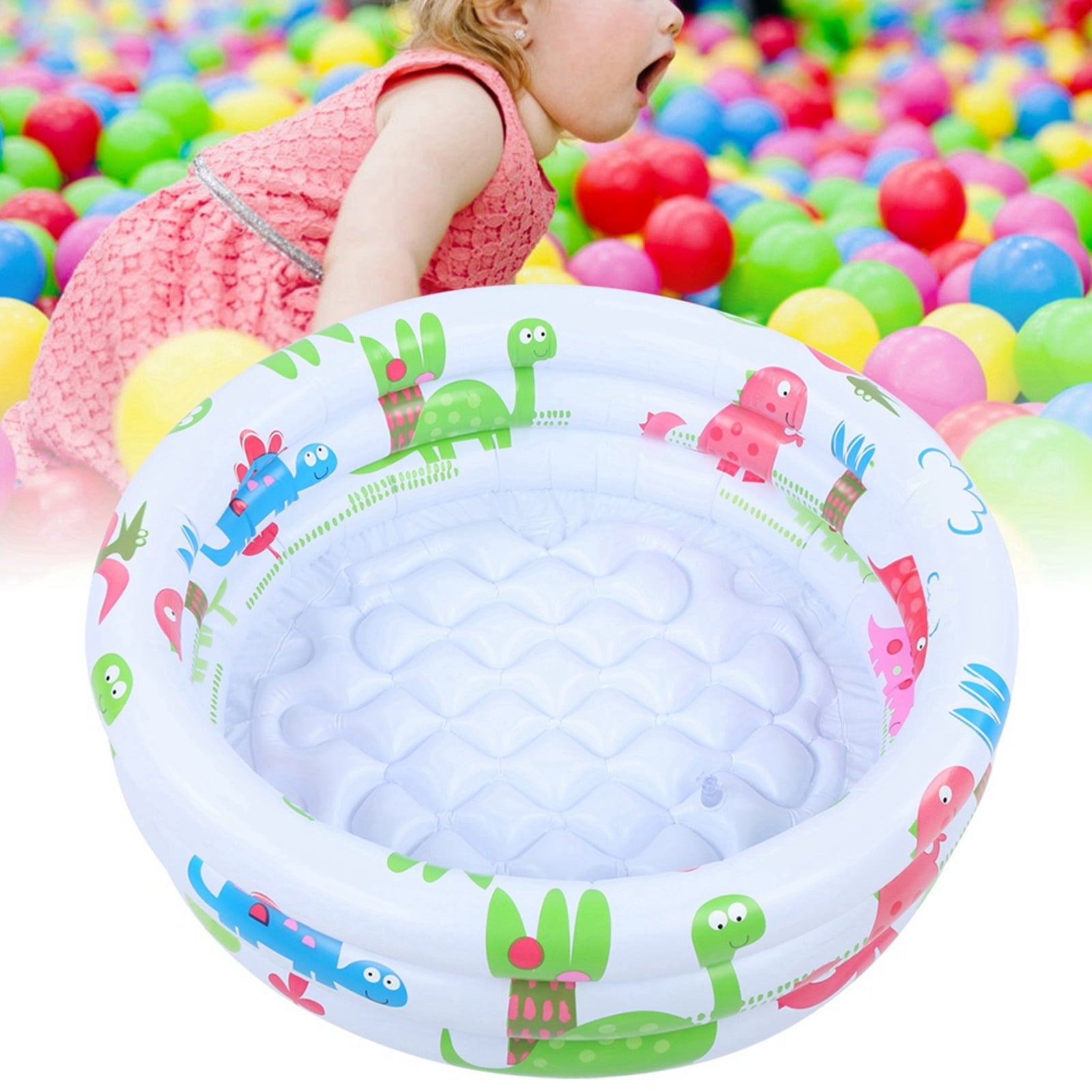 Round Children Dinosaur Swimming Pool Inflatable Baby Pool, Inflatable Swimming Pools Annular Kiddie Pool with PVC Material for Swimming