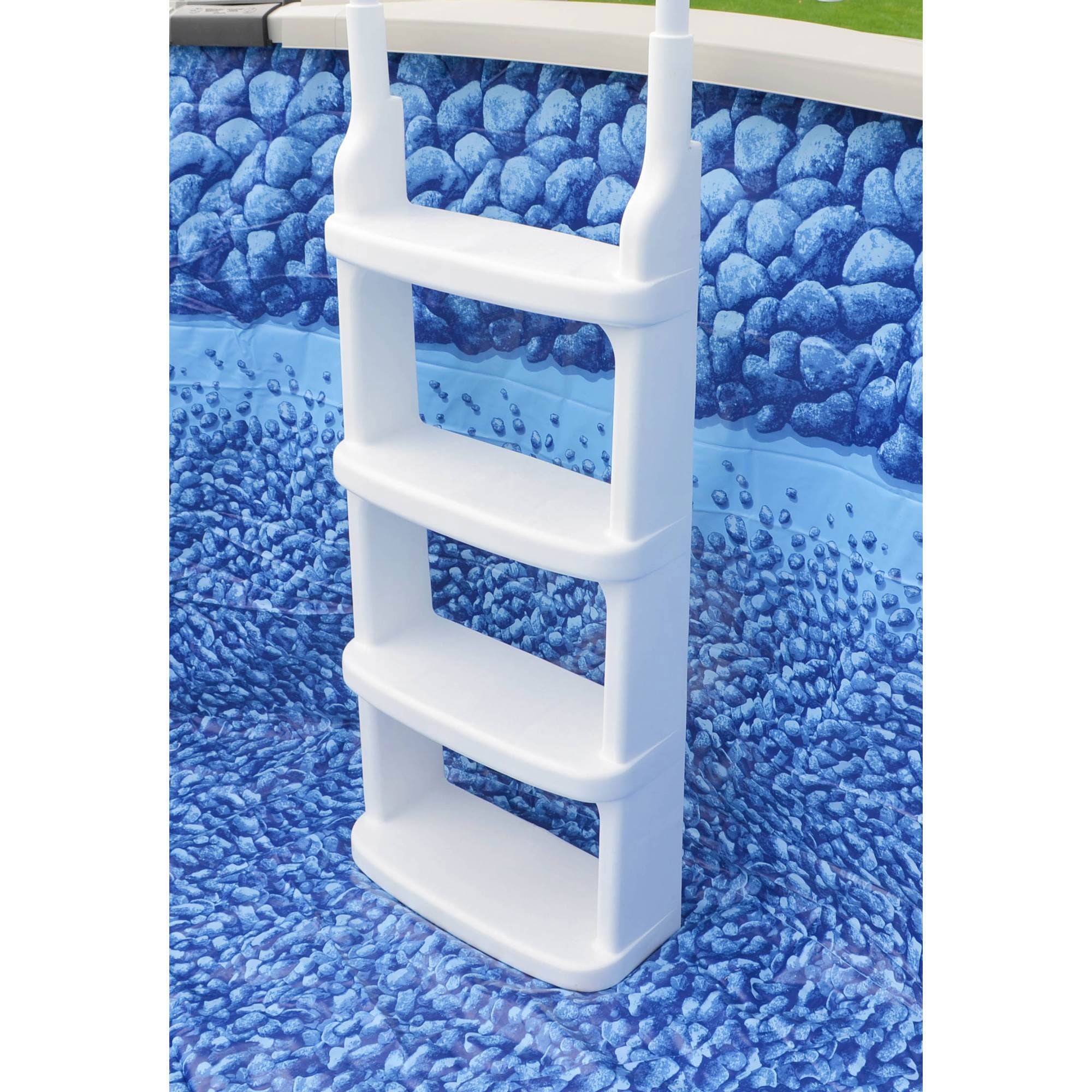 Main Access 200200 Easy Incline Above Ground In Pool Swimming Ladder, White
