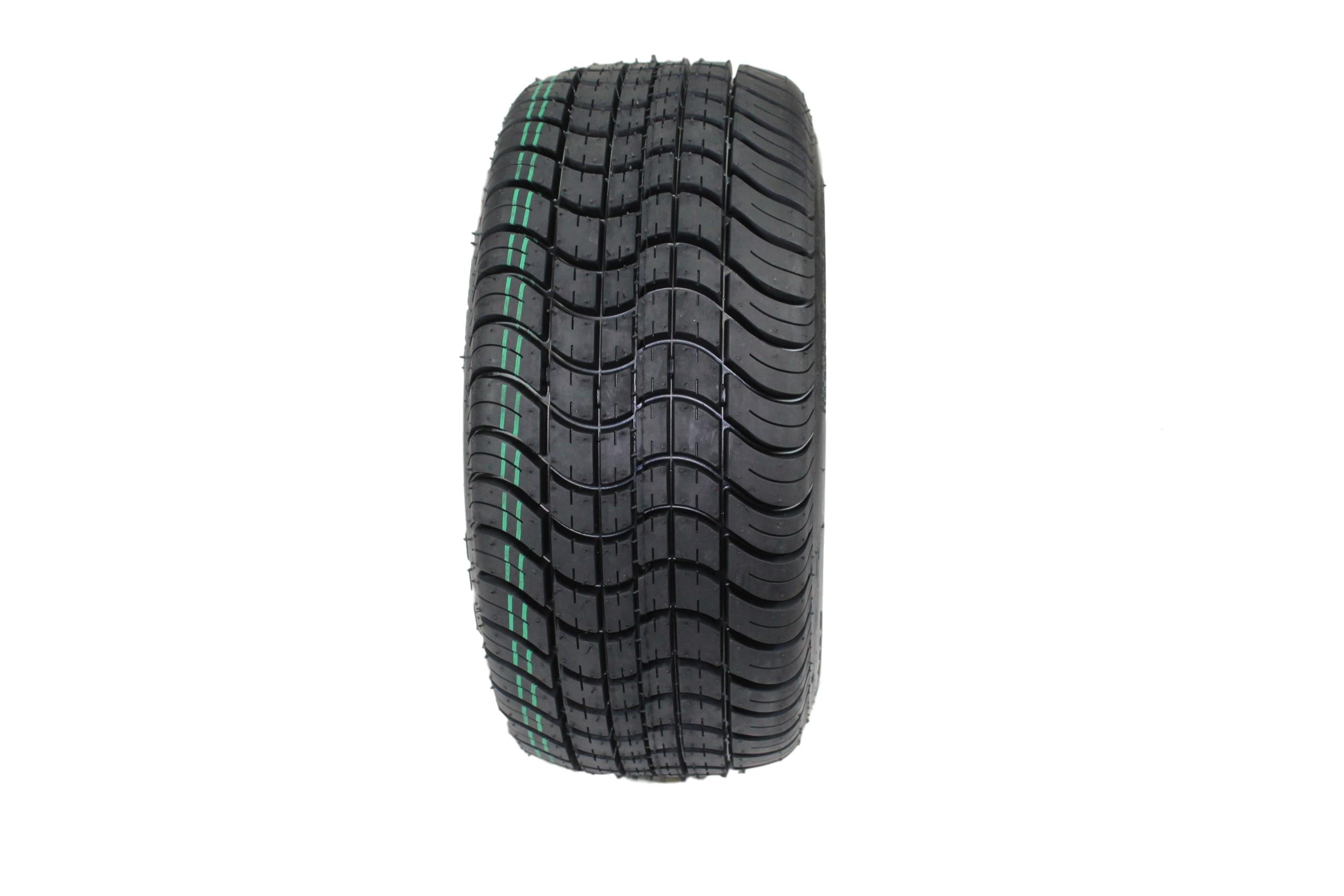 (New) Antego 205/50-10 with 10x7 Fusion Glossy Black Wheels for Golf Cart (Set of 4)